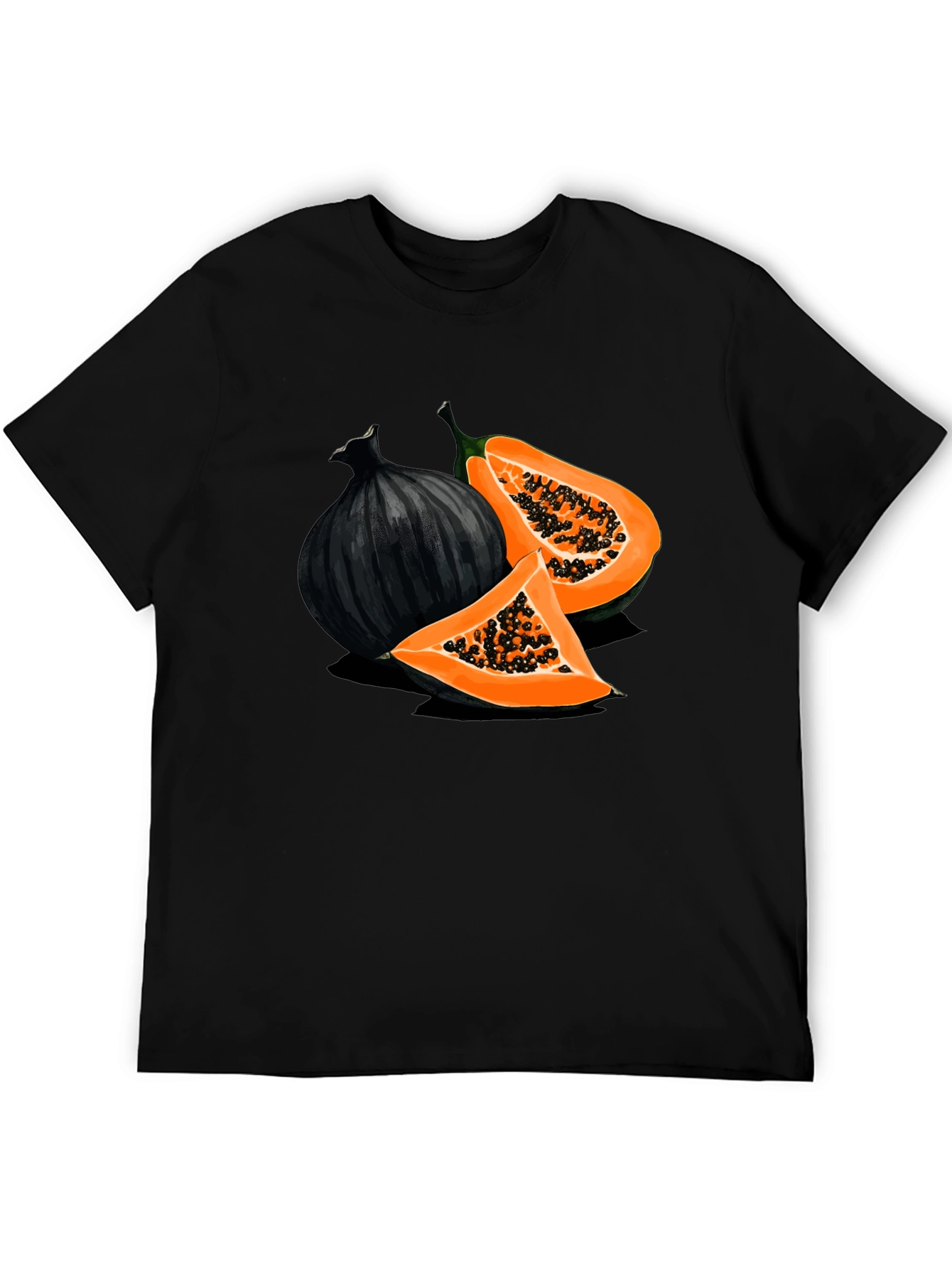 Papaya & Onion Graphic Black T-Shirt