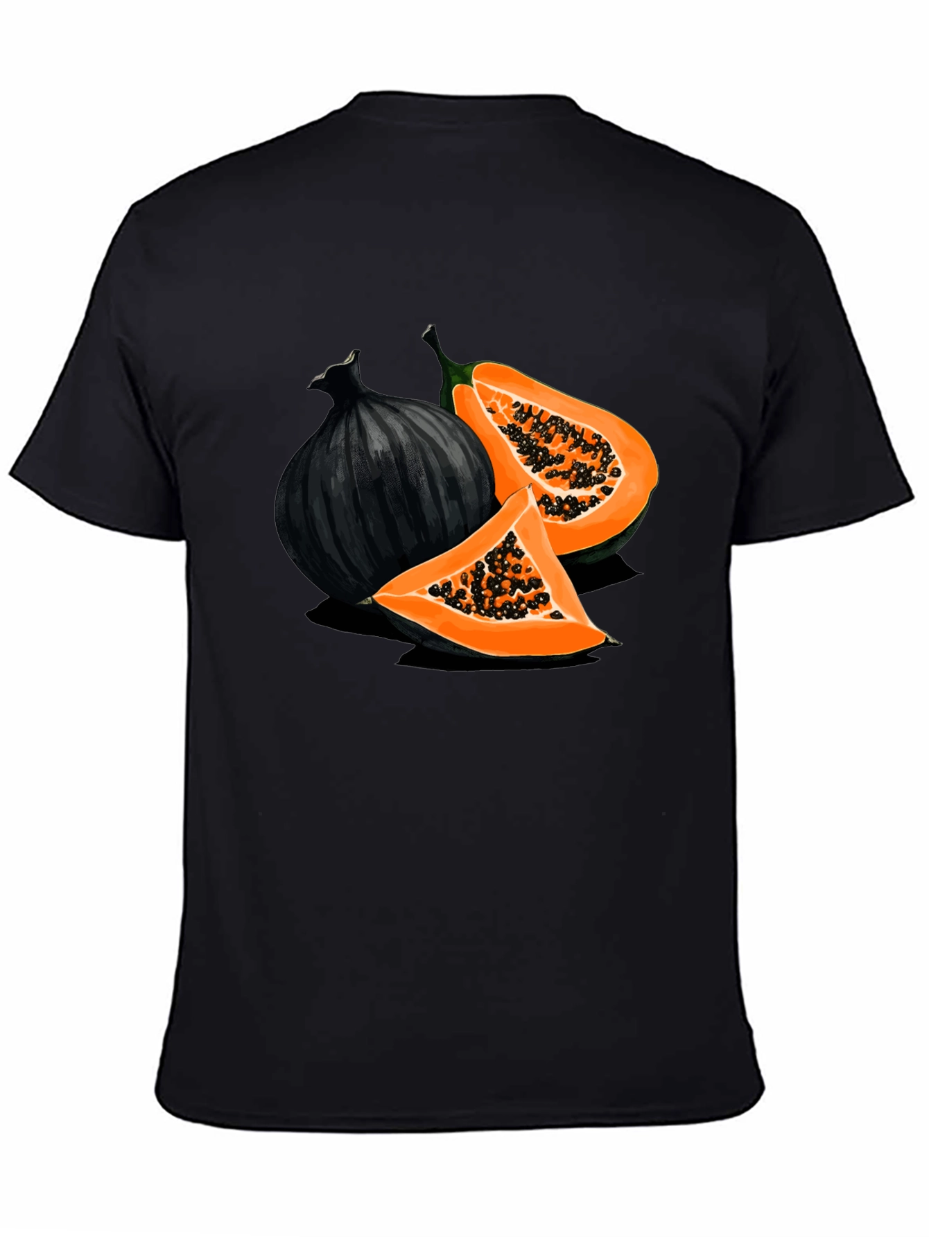 Papaya & Onion Graphic Black T-Shirt