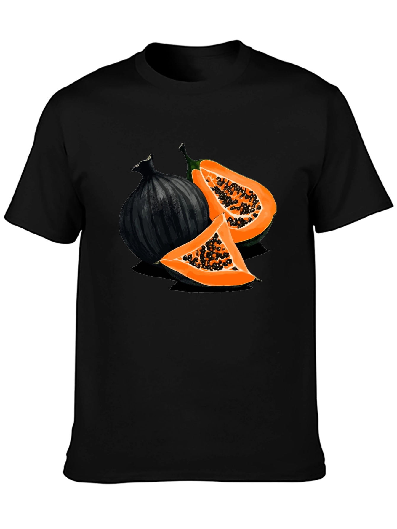 Papaya & Onion Graphic Black T-Shirt