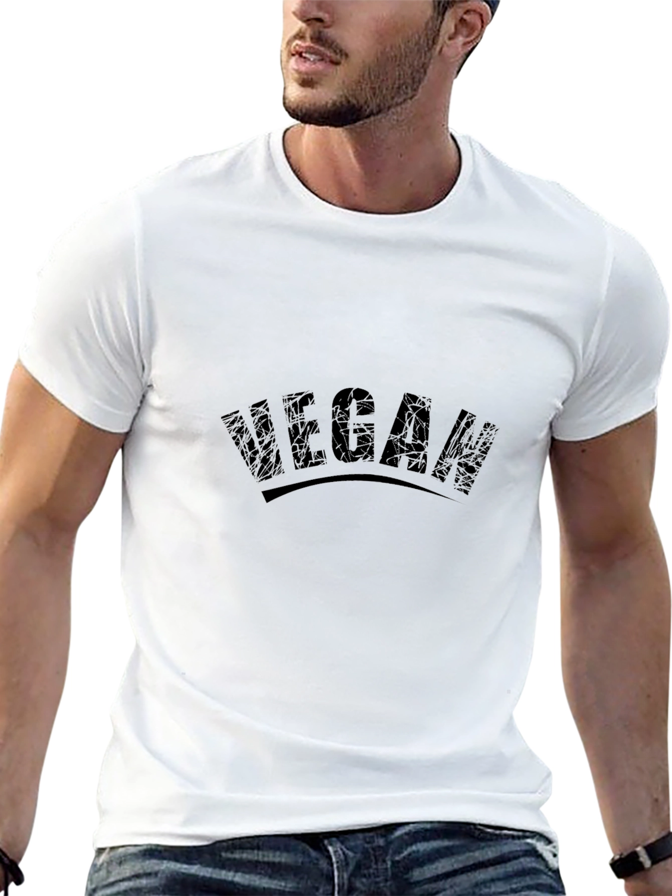 Vegan T-Shirt - Mens Black Graphic Tee