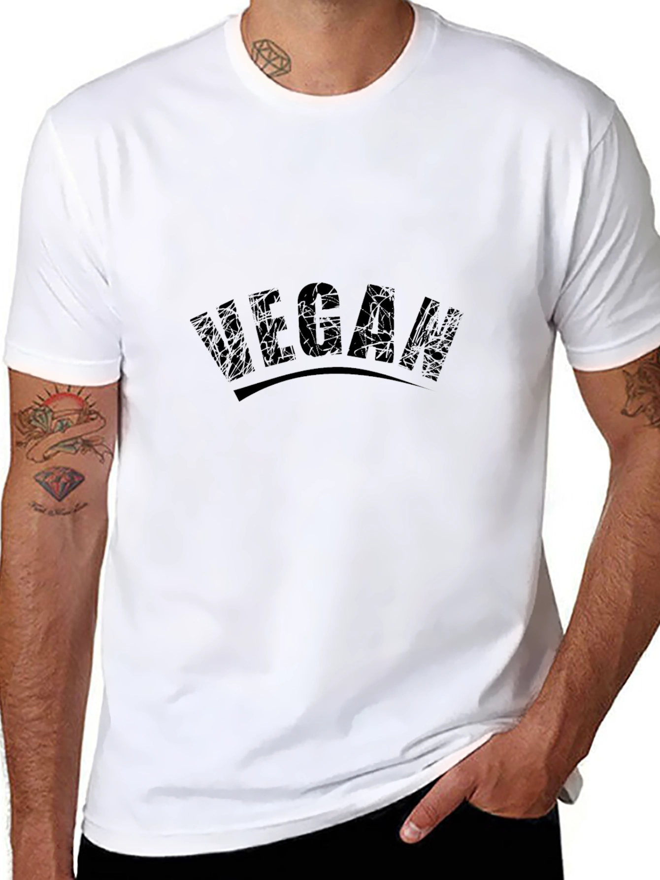 Vegan T-Shirt - Mens Black Graphic Tee