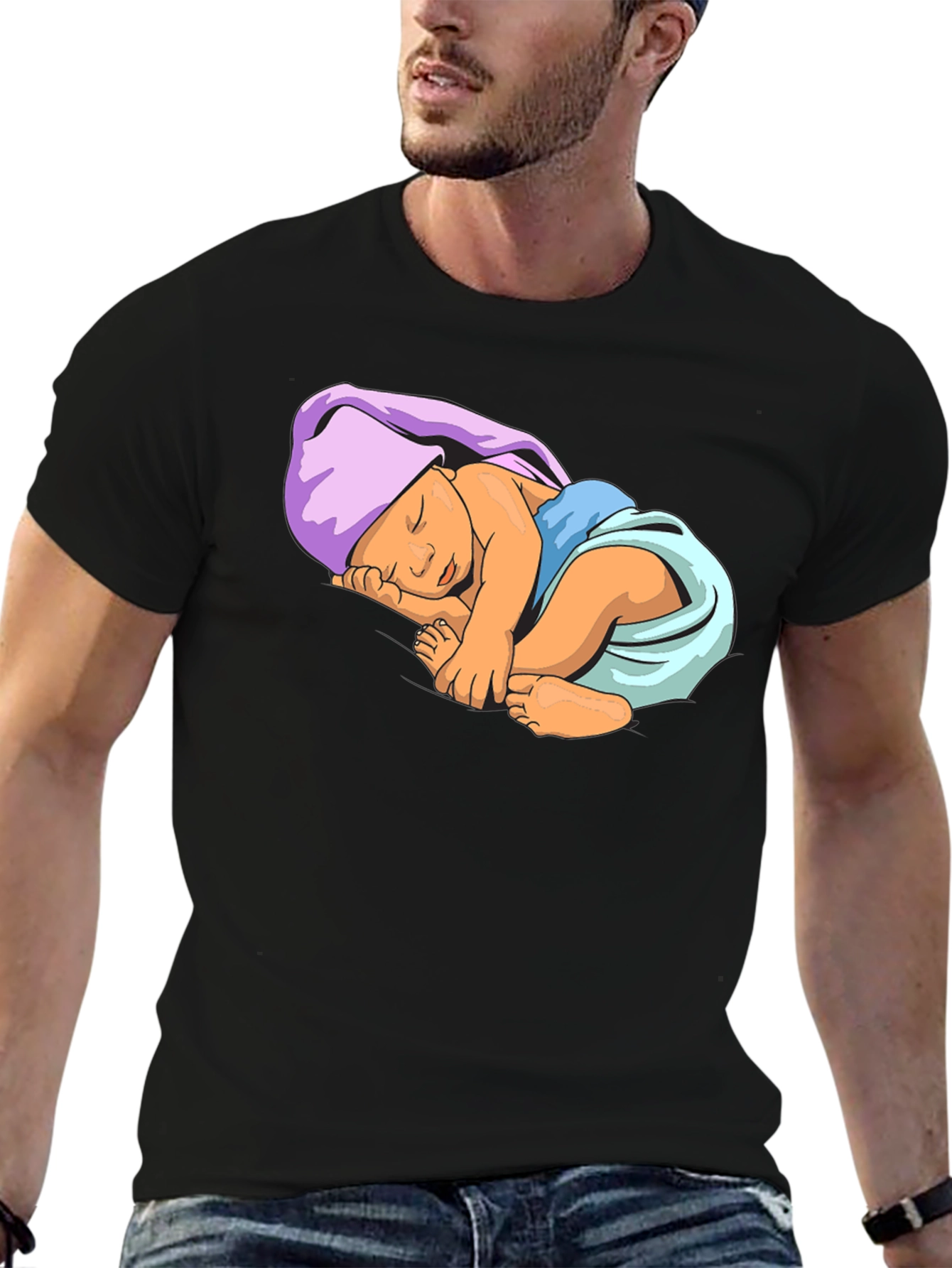 Baby Graphic Tee - Black Cotton Comfort