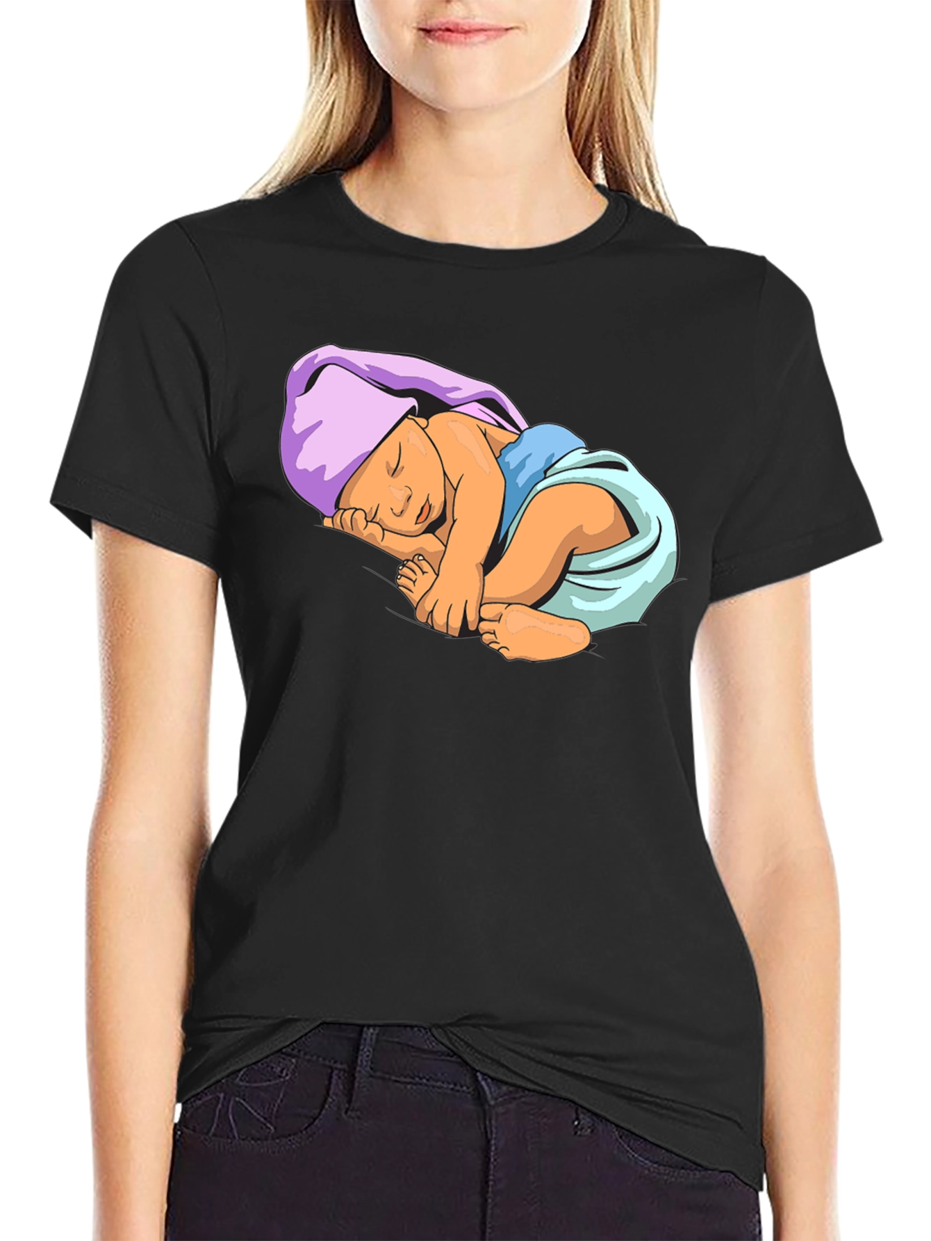 Baby Graphic Tee - Black Cotton Comfort