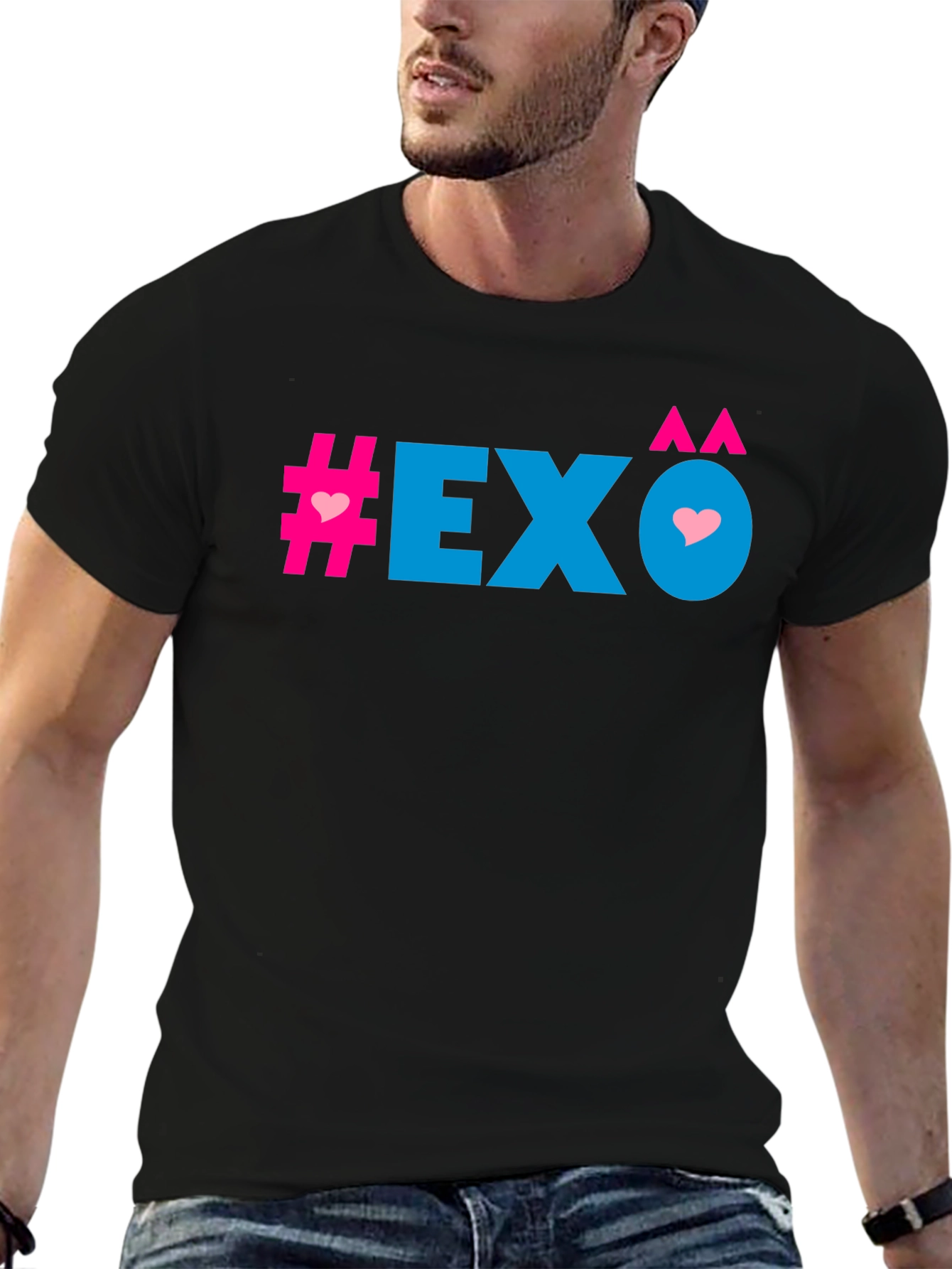 EXO Heart Graphic Black T-Shirt