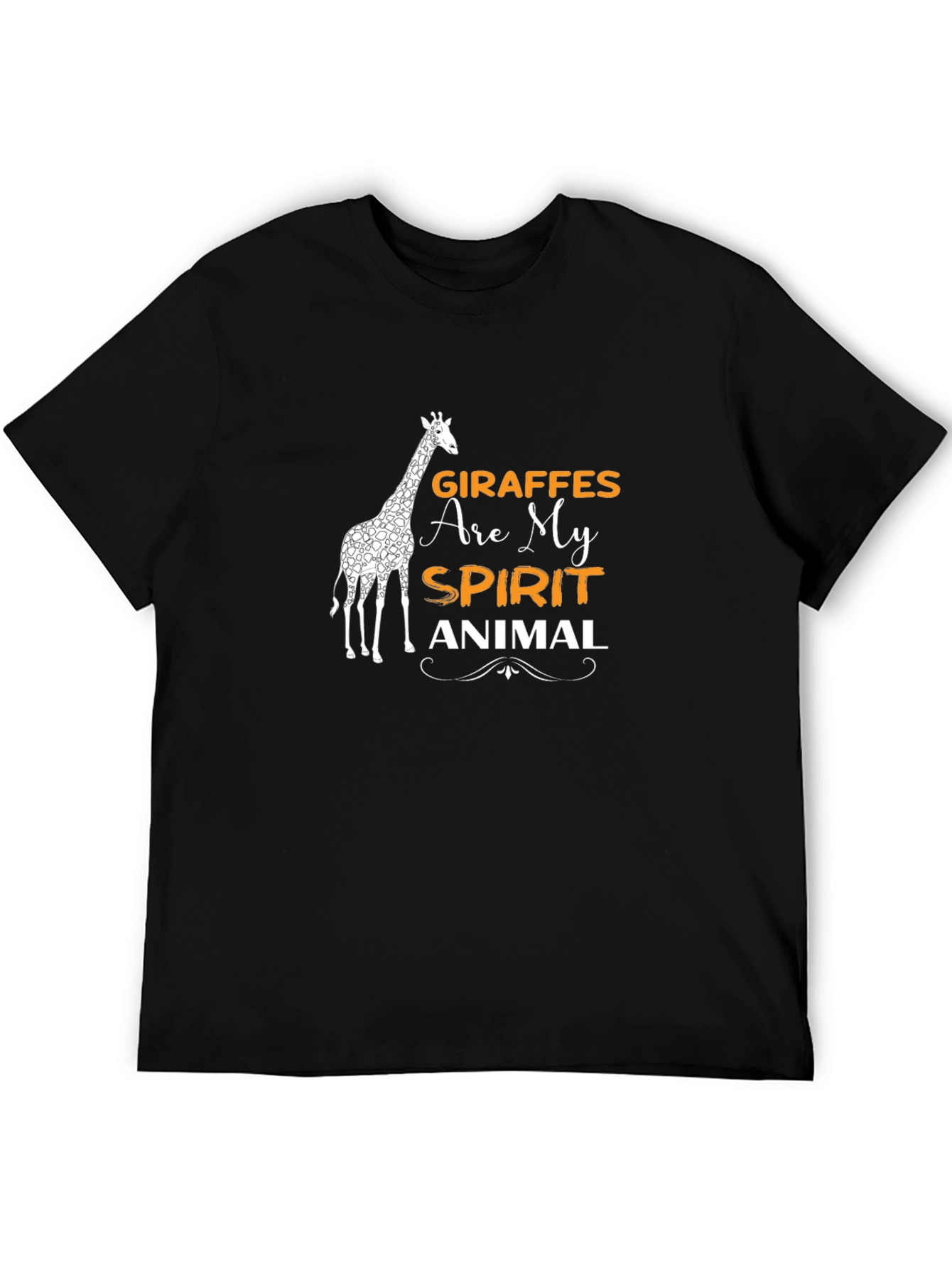 Giraffe Spirit Animal Graphic Tee - Black