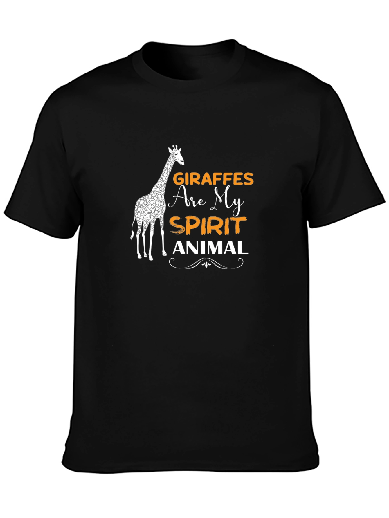 Giraffe Spirit Animal Graphic Tee - Black