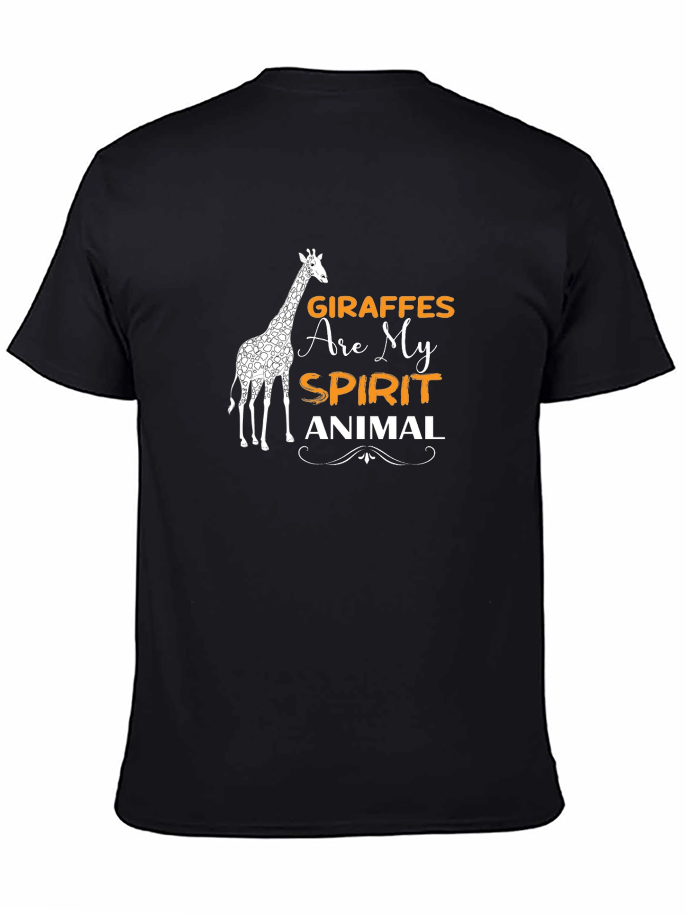 Giraffe Spirit Animal Graphic Tee - Black