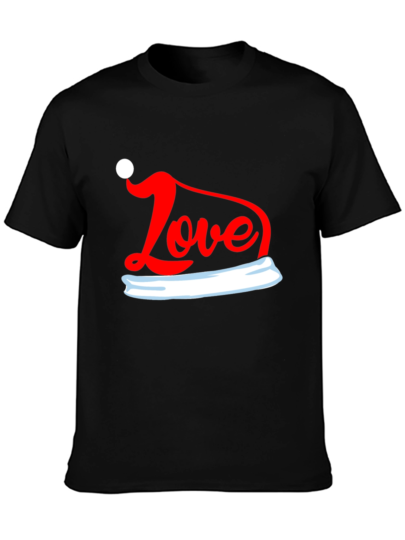 Love Santa Hat Graphic Tee - Holiday T-Shirt