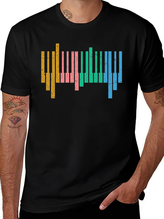 Colorful Piano Keys Graphic Tee