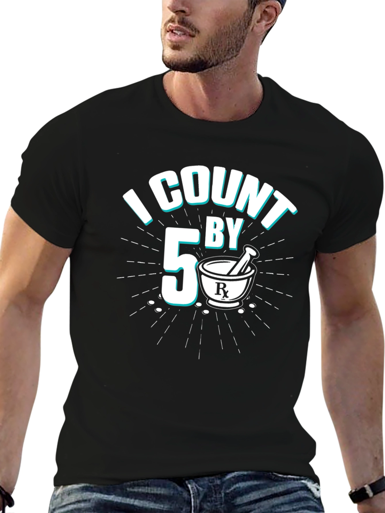 I Count By 5 Pharmacist Black T-Shirt