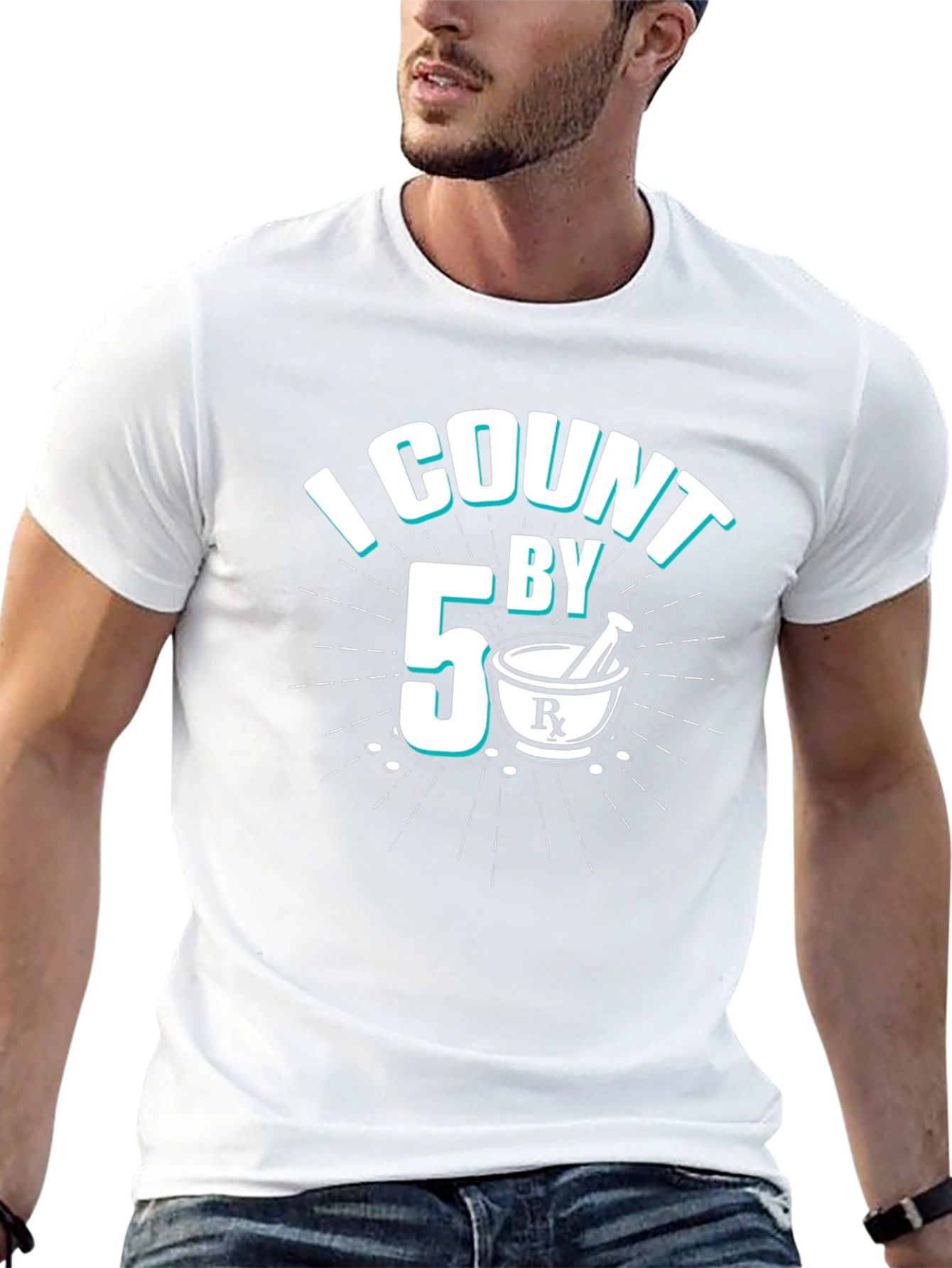 I Count By 5 Pharmacist Black T-Shirt
