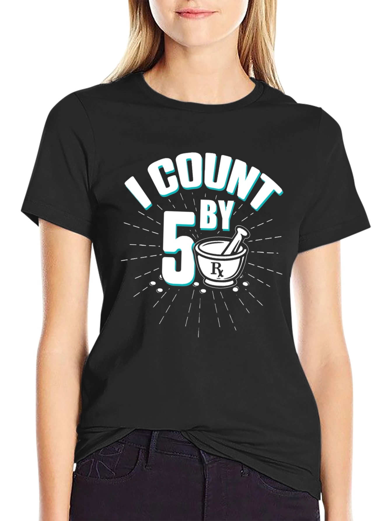 I Count By 5 Pharmacist Black T-Shirt