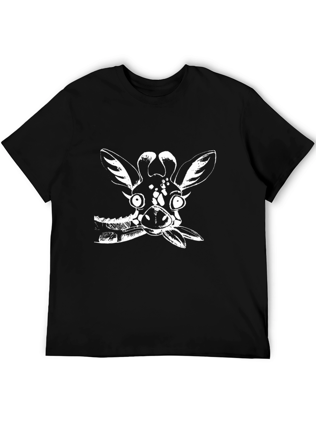 Funny Giraffe Graphic T-Shirt - Black