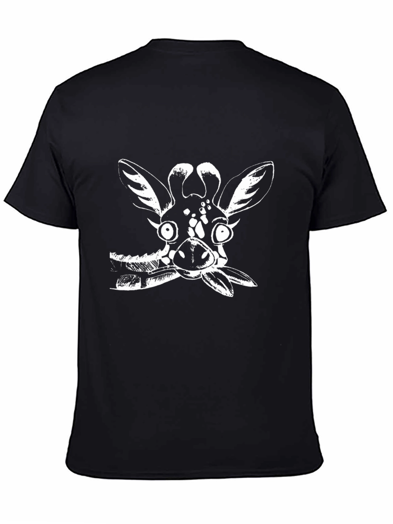Funny Giraffe Graphic T-Shirt - Black