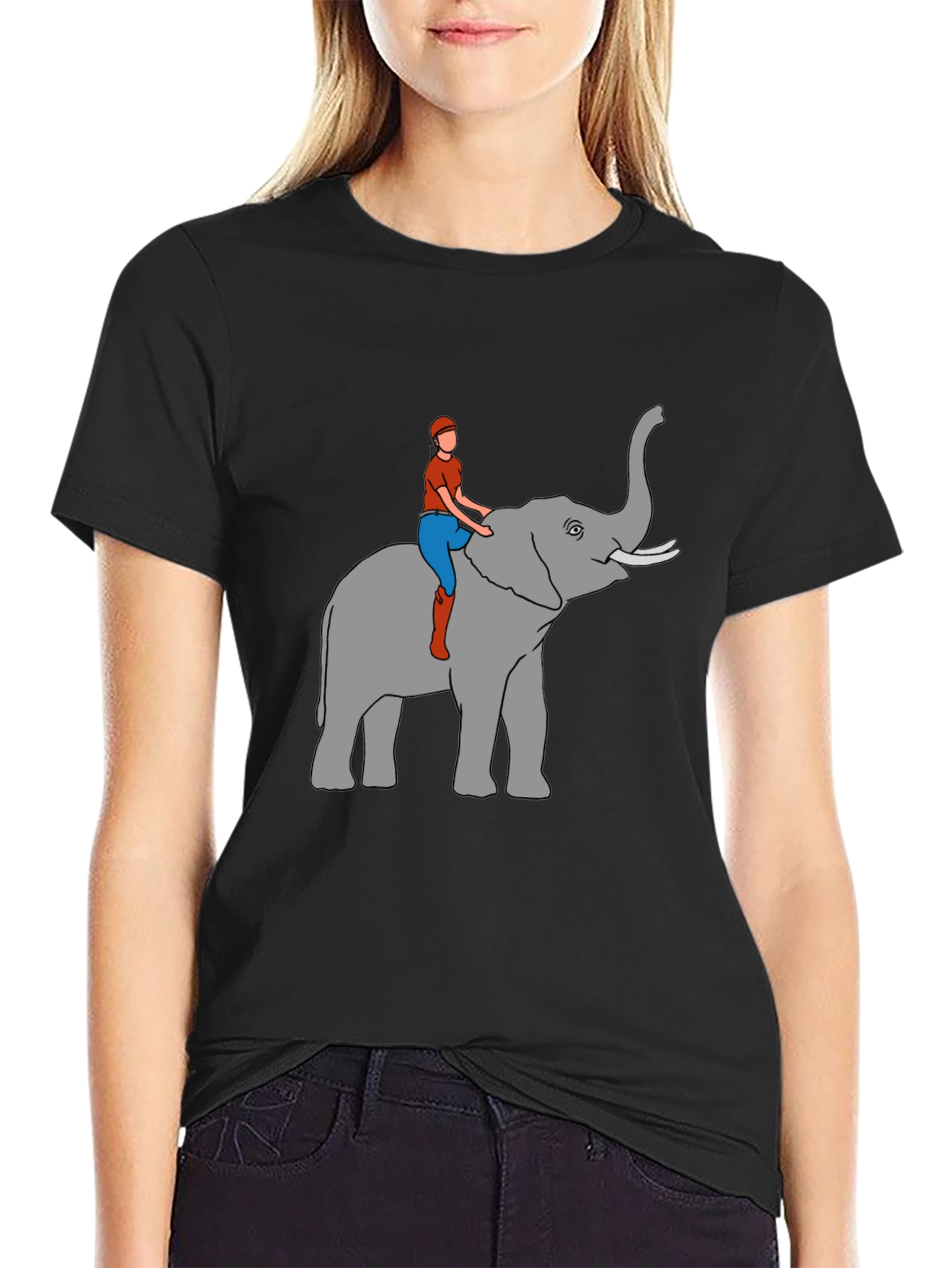 Elephant Rider T-Shirt - Novelty Graphic Tee