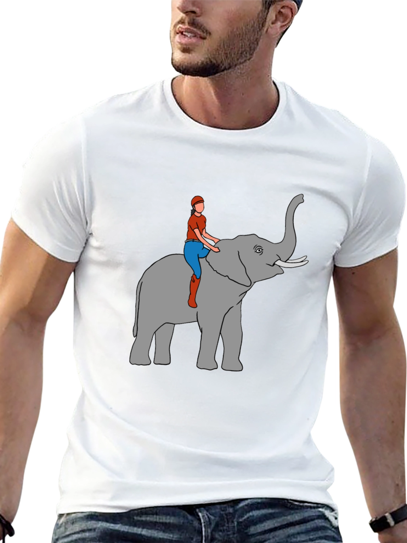 Elephant Rider T-Shirt - Novelty Graphic Tee
