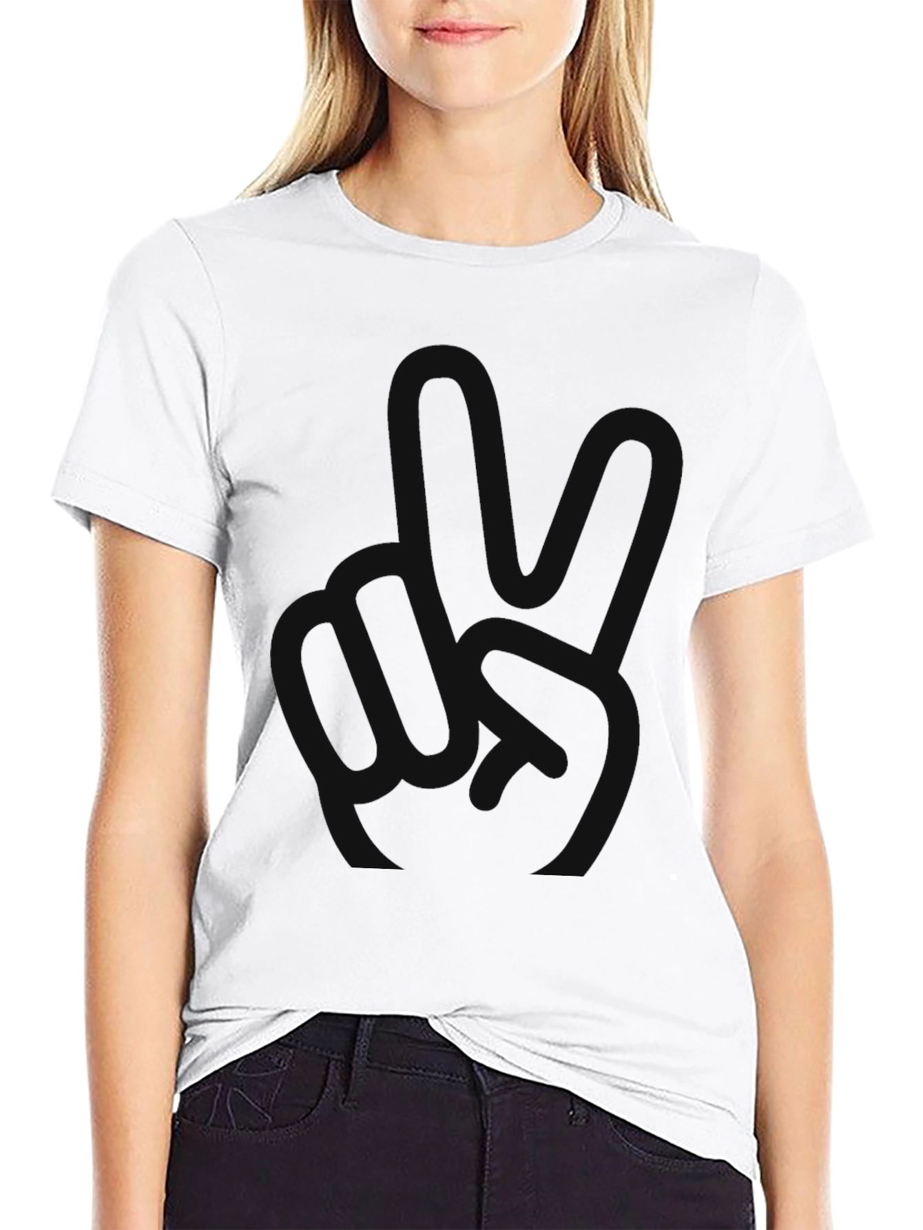 Mens Black Relaxed Fit Crew Neck T-Shirt