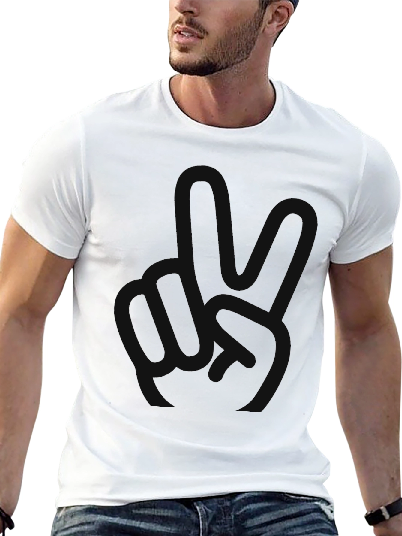 Mens Black Relaxed Fit Crew Neck T-Shirt