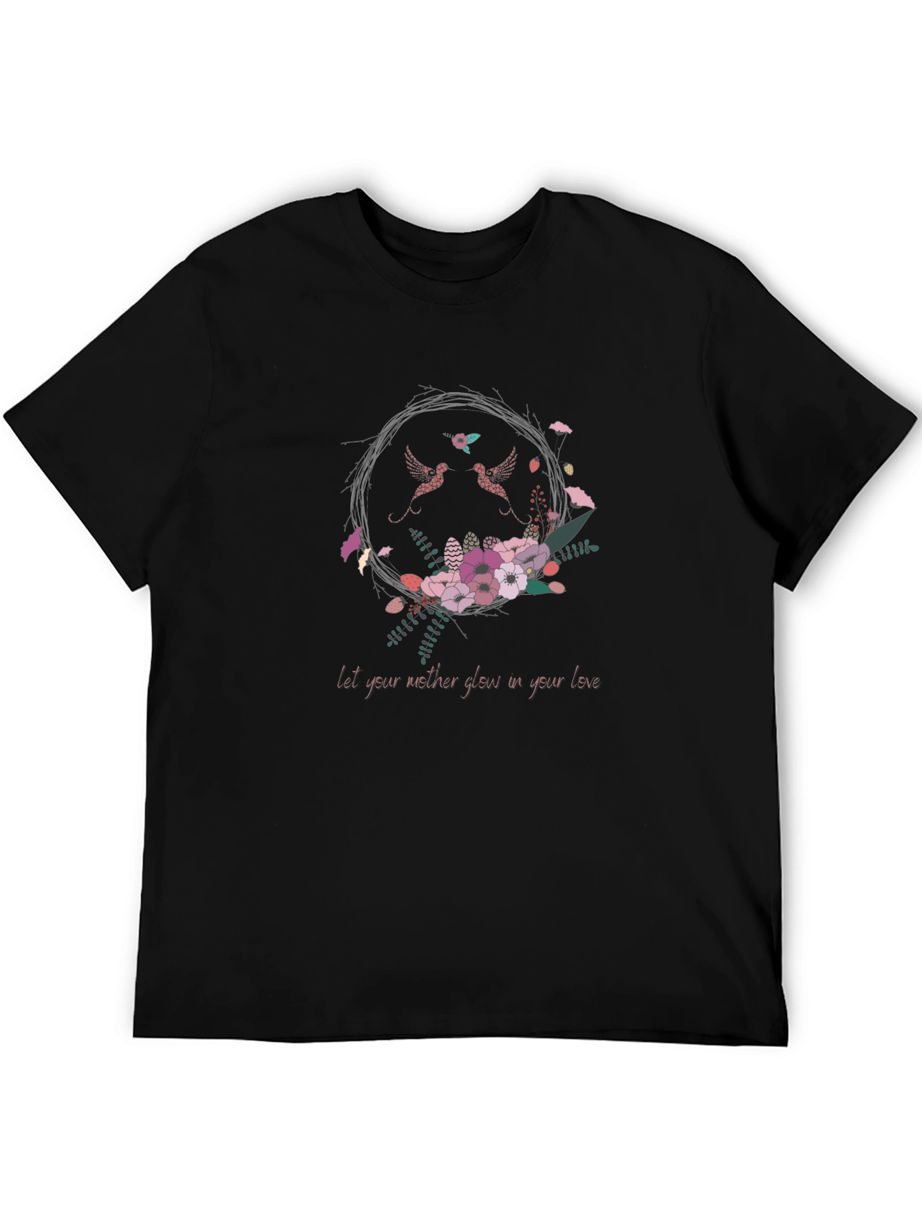 Floral Lovebirds Graphic T-Shirt