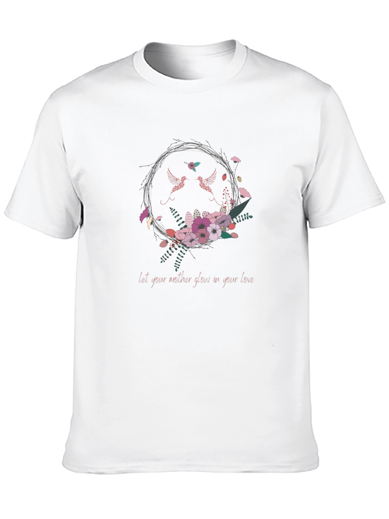 Floral Lovebirds Graphic T-Shirt