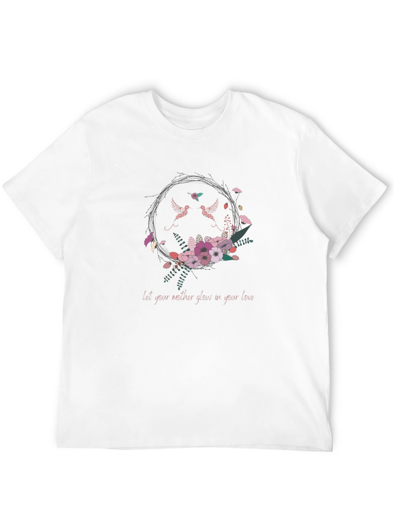 Floral Lovebirds Graphic T-Shirt