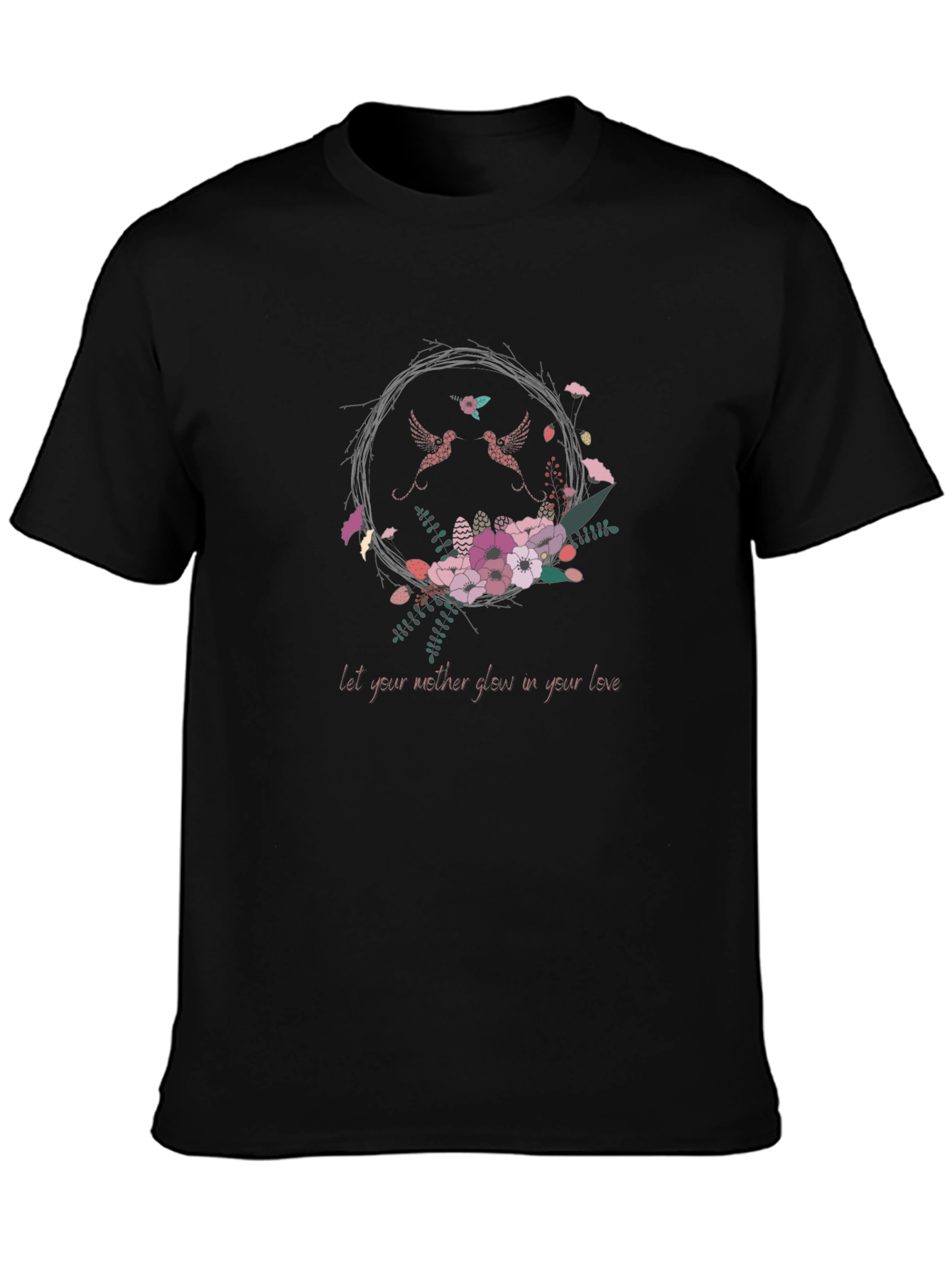 Floral Lovebirds Graphic T-Shirt