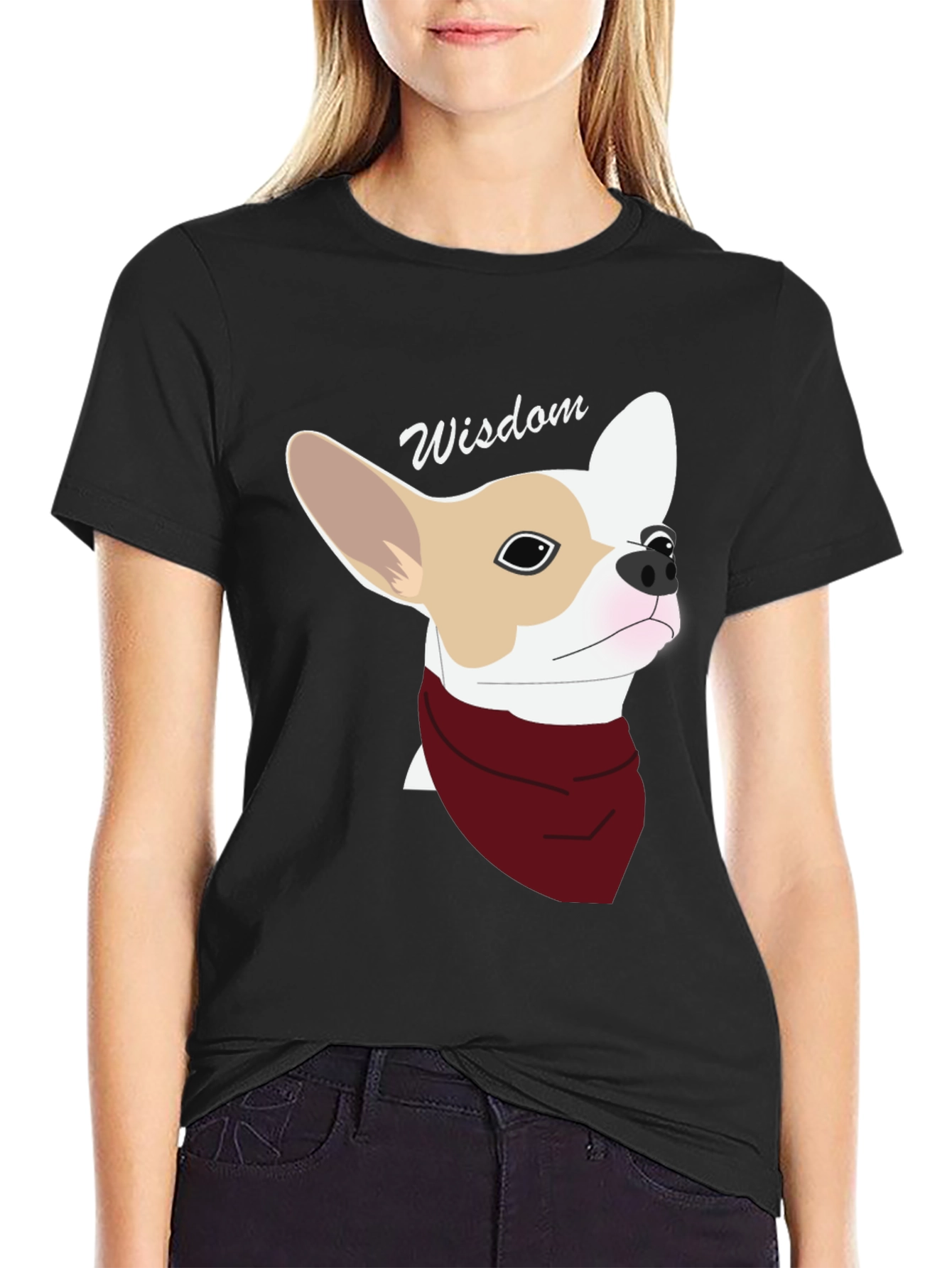Wisdom Chihuahua Graphic Tee - Black