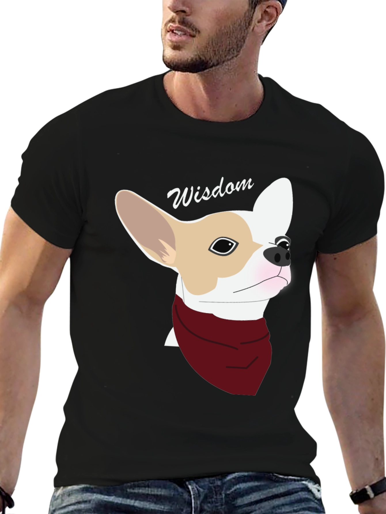 Wisdom Chihuahua Graphic Tee - Black