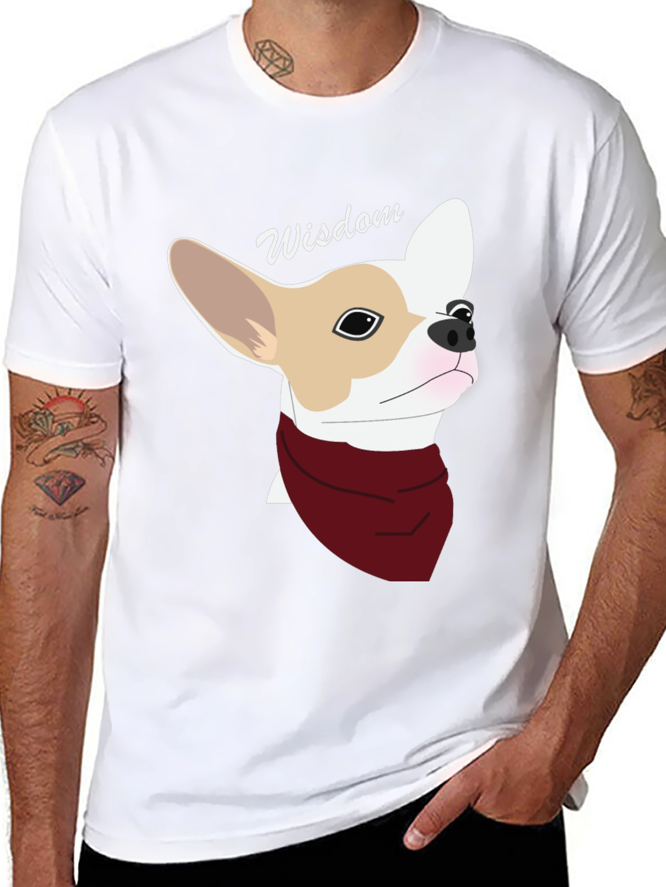Wisdom Chihuahua Graphic Tee - Black