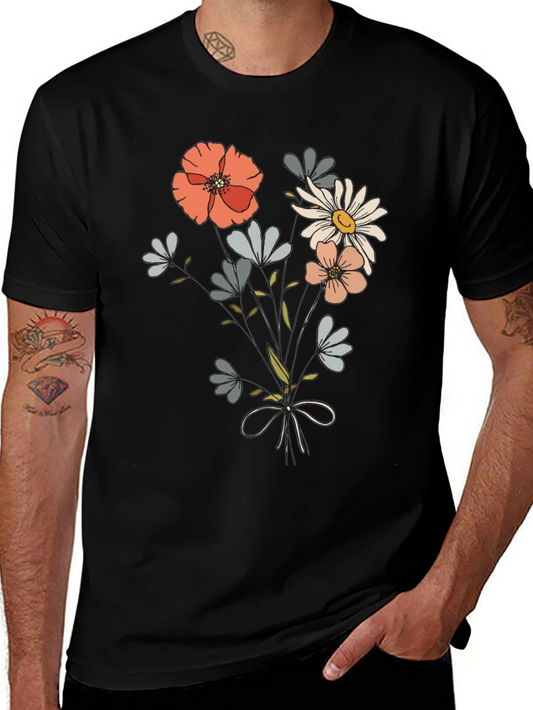 Floral Bouquet Graphic Tee - Casual Comfort