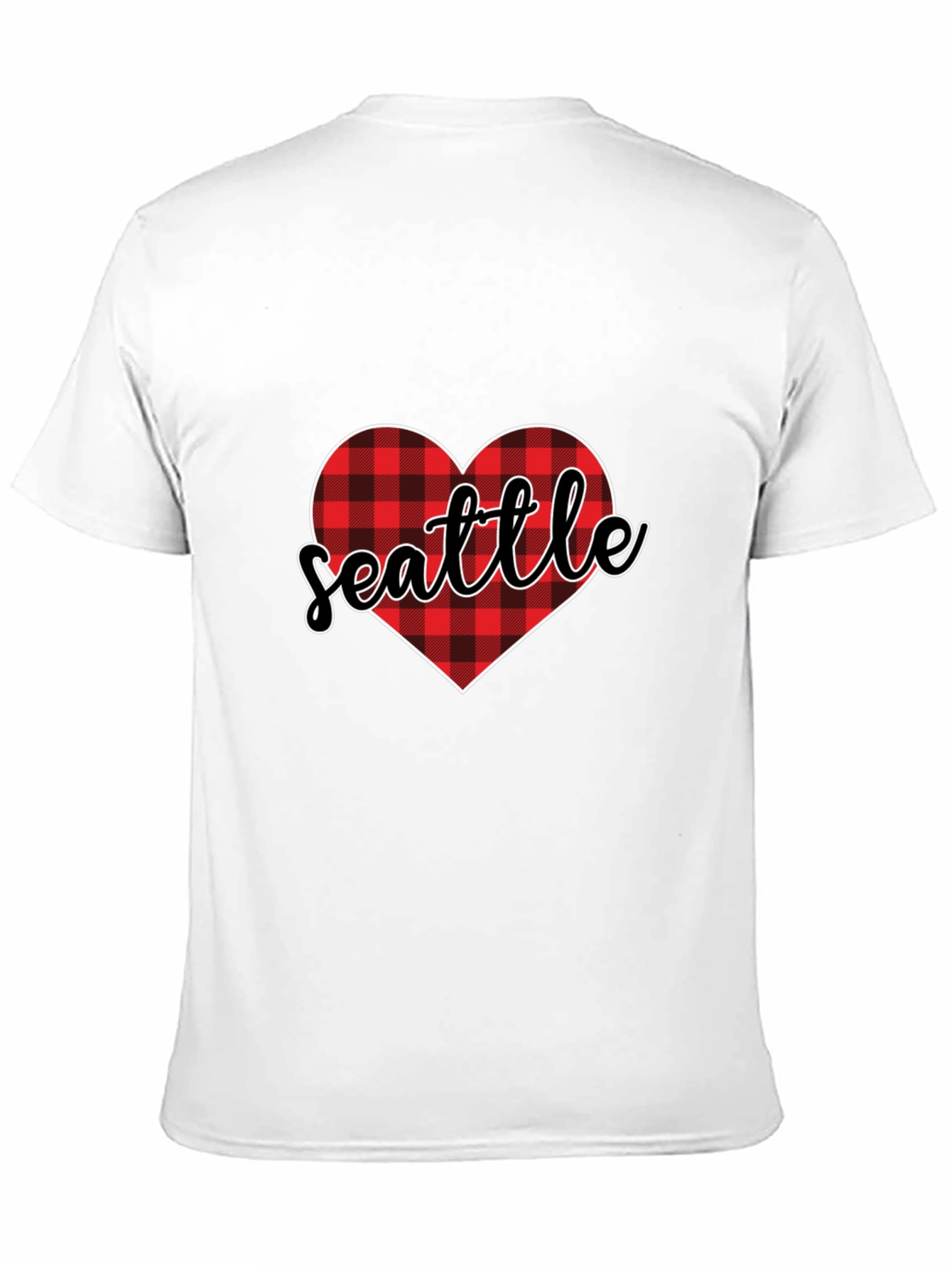 Seattle Buffalo Plaid Heart T-Shirt