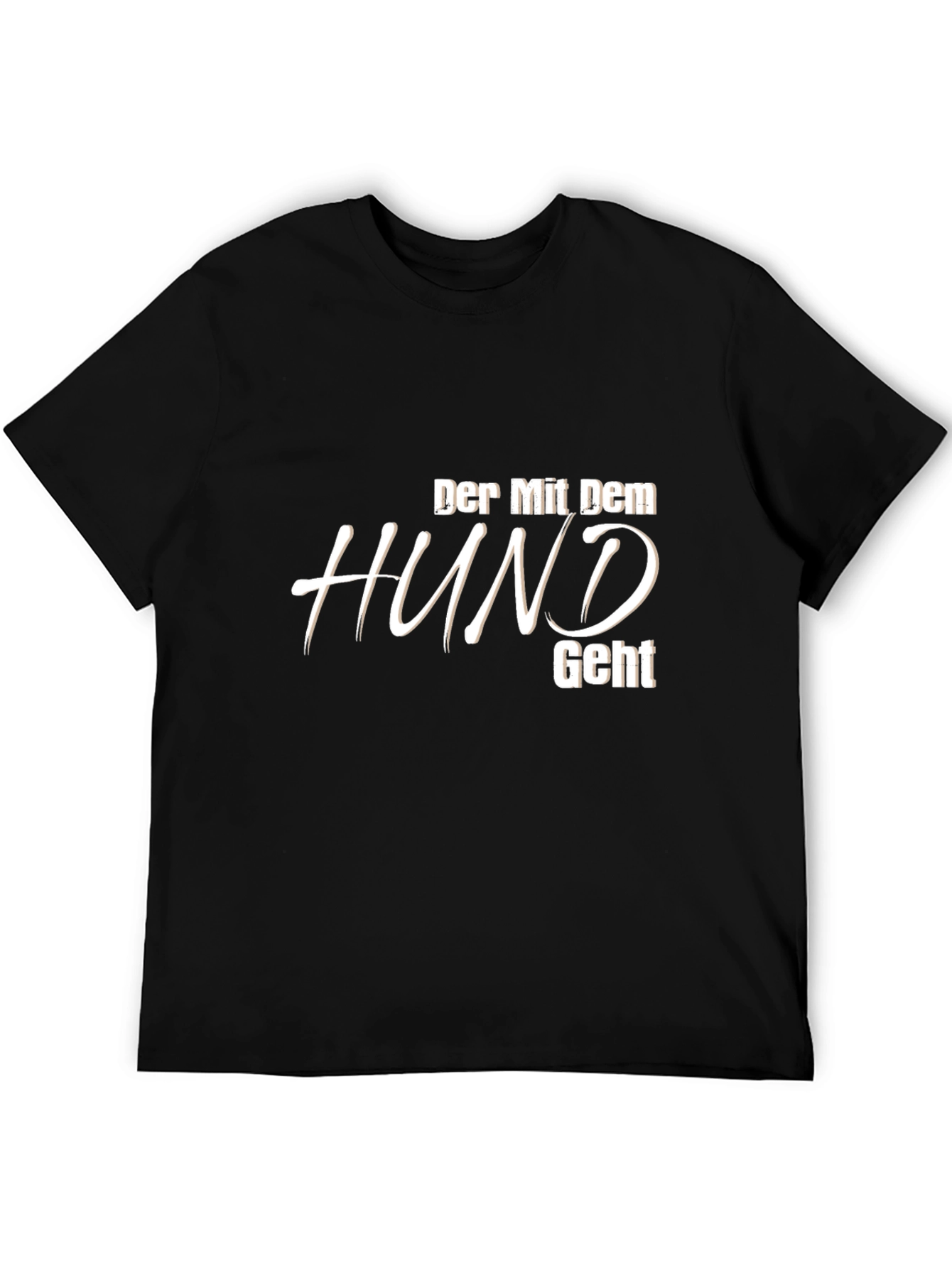 Der Mit Dem Hund Geht Black T-Shirt