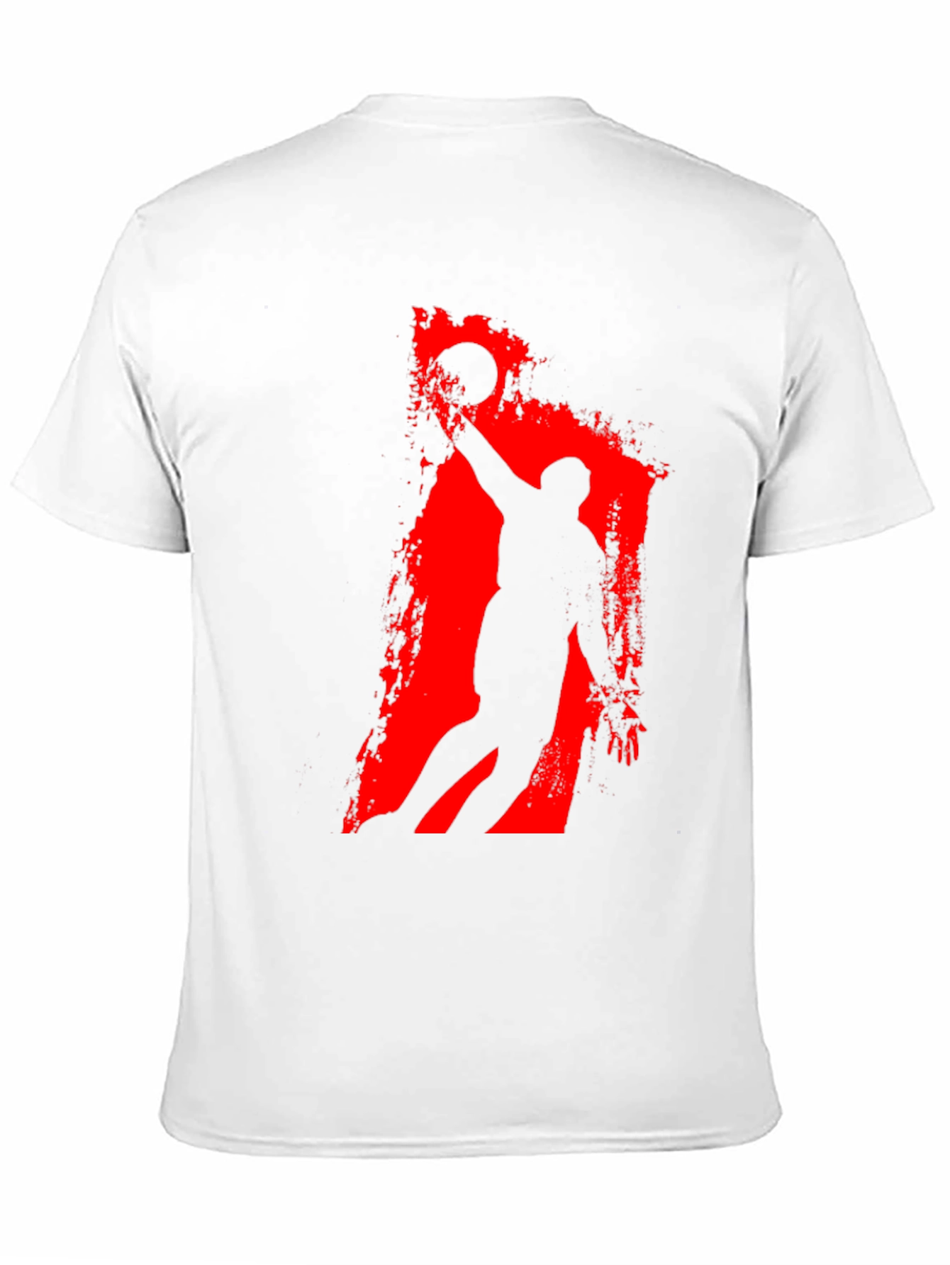 Basketball Silhouette Graphic Tee - Black Cotton T-Shirt
