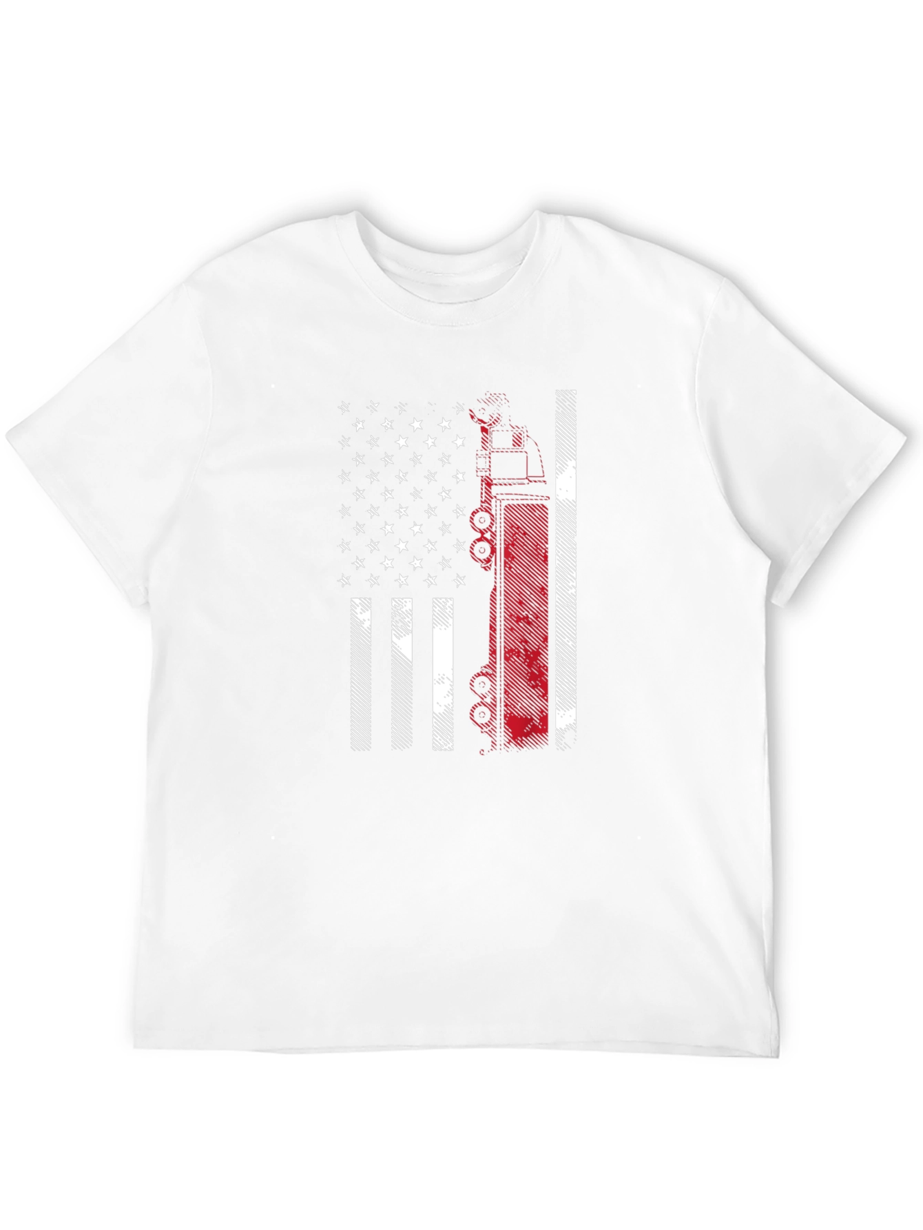 American Flag Fire Truck T-Shirt