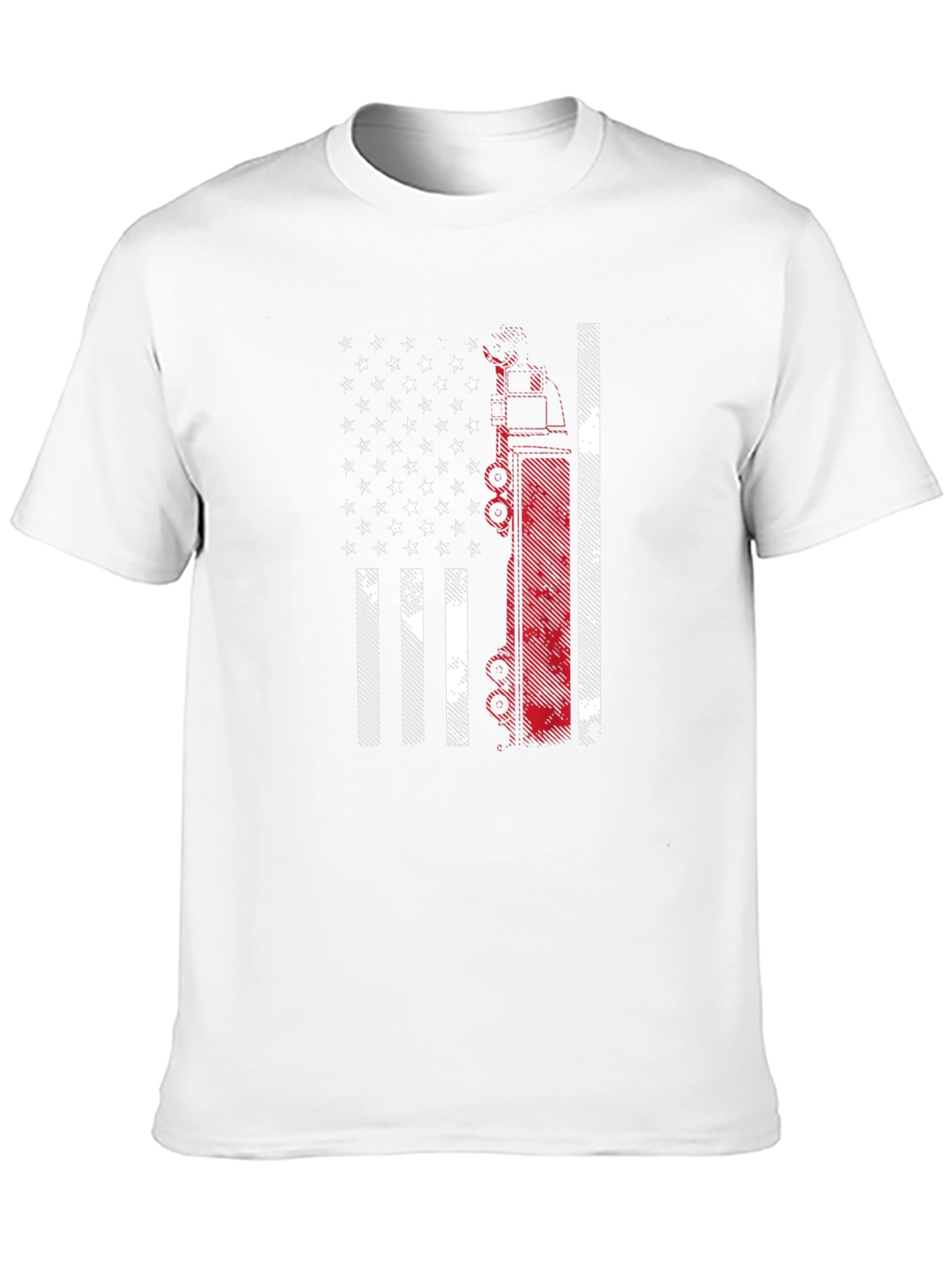 American Flag Fire Truck T-Shirt