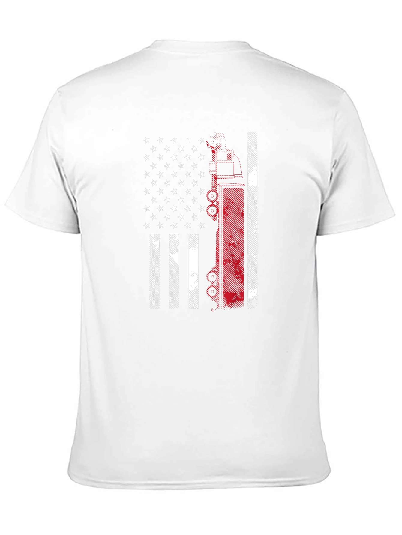 American Flag Fire Truck T-Shirt