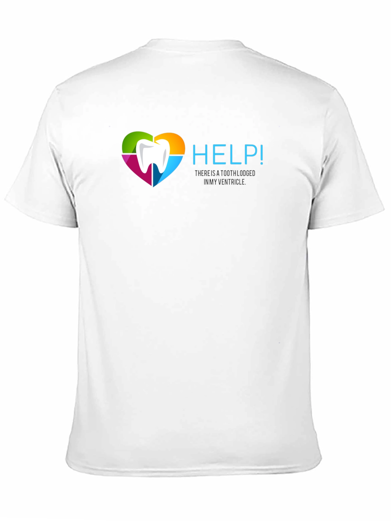 Help! Funny Tooth Ventricle Black T-Shirt