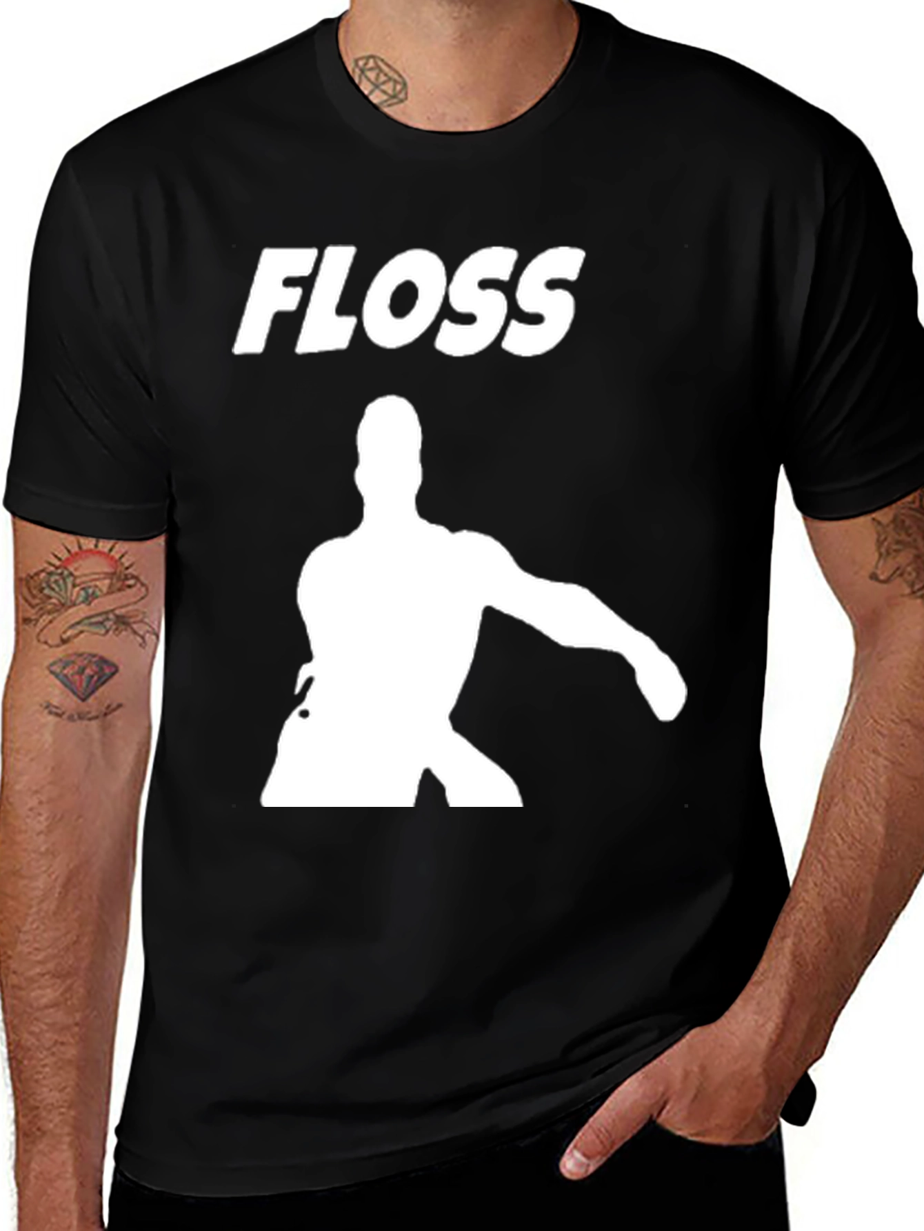 Floss Dance Move Black Graphic T-Shirt