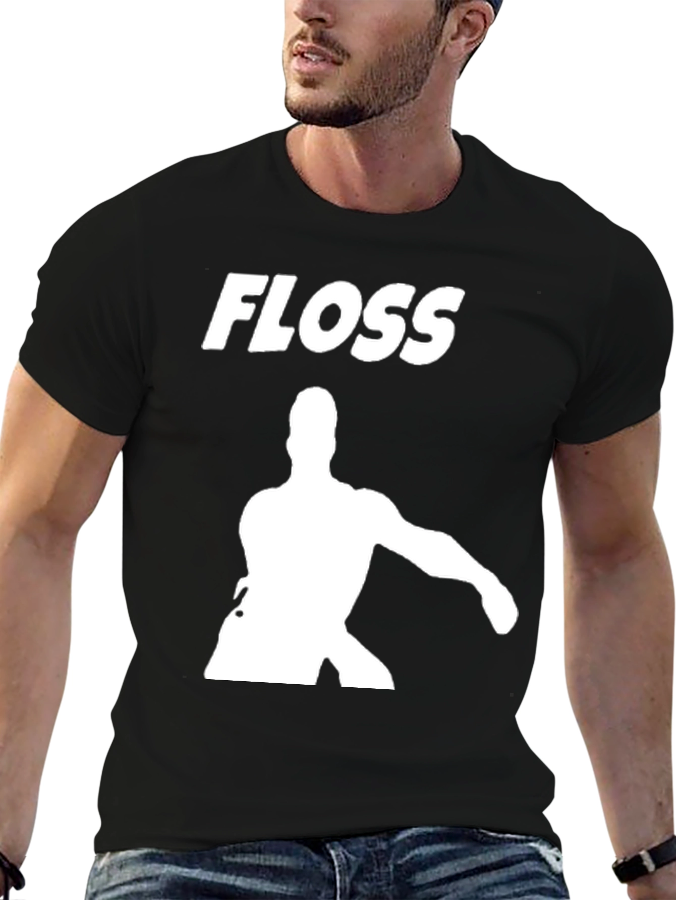 Floss Dance Move Black Graphic T-Shirt