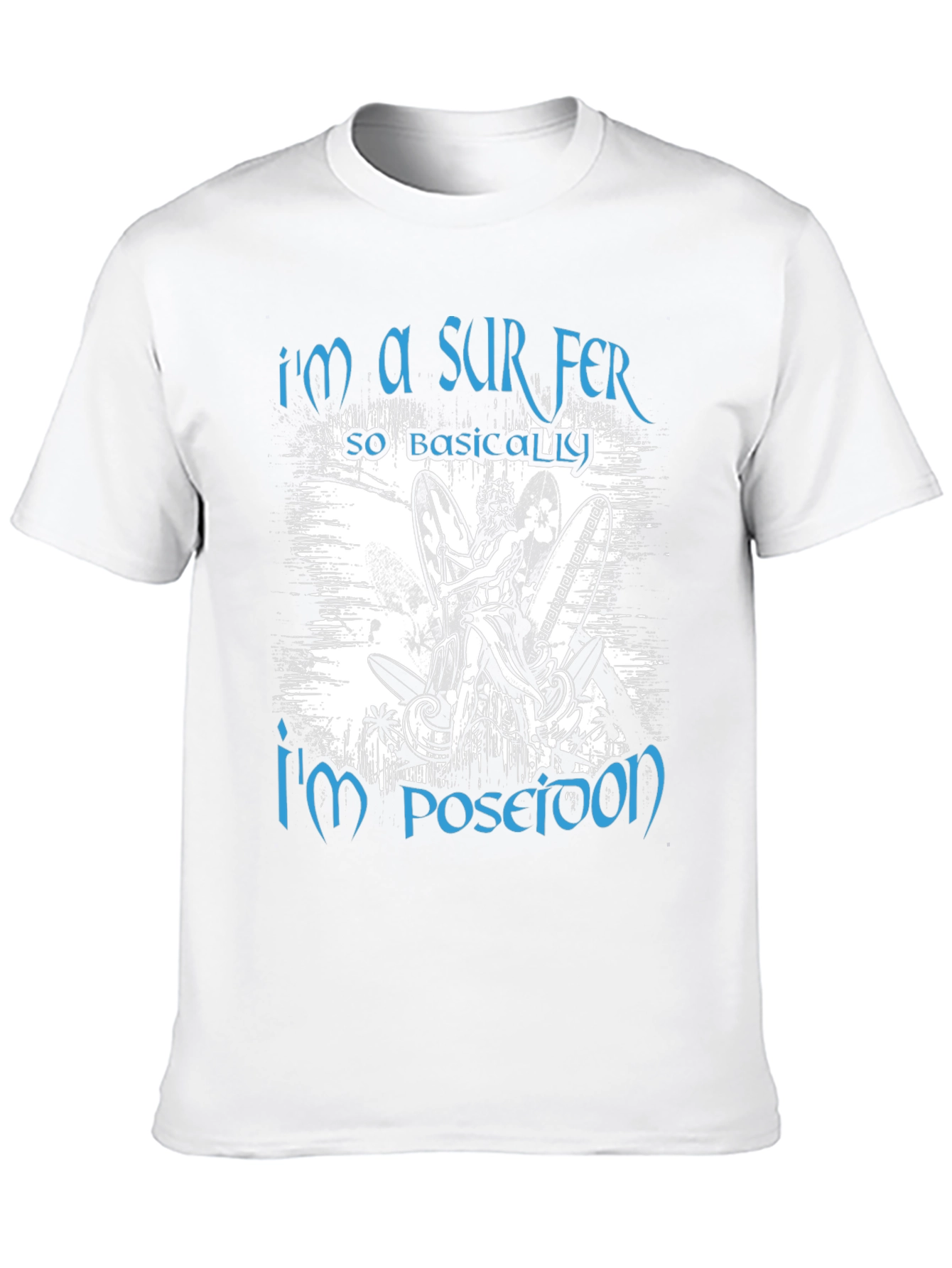 Surfer Poseidon Black Graphic Tee