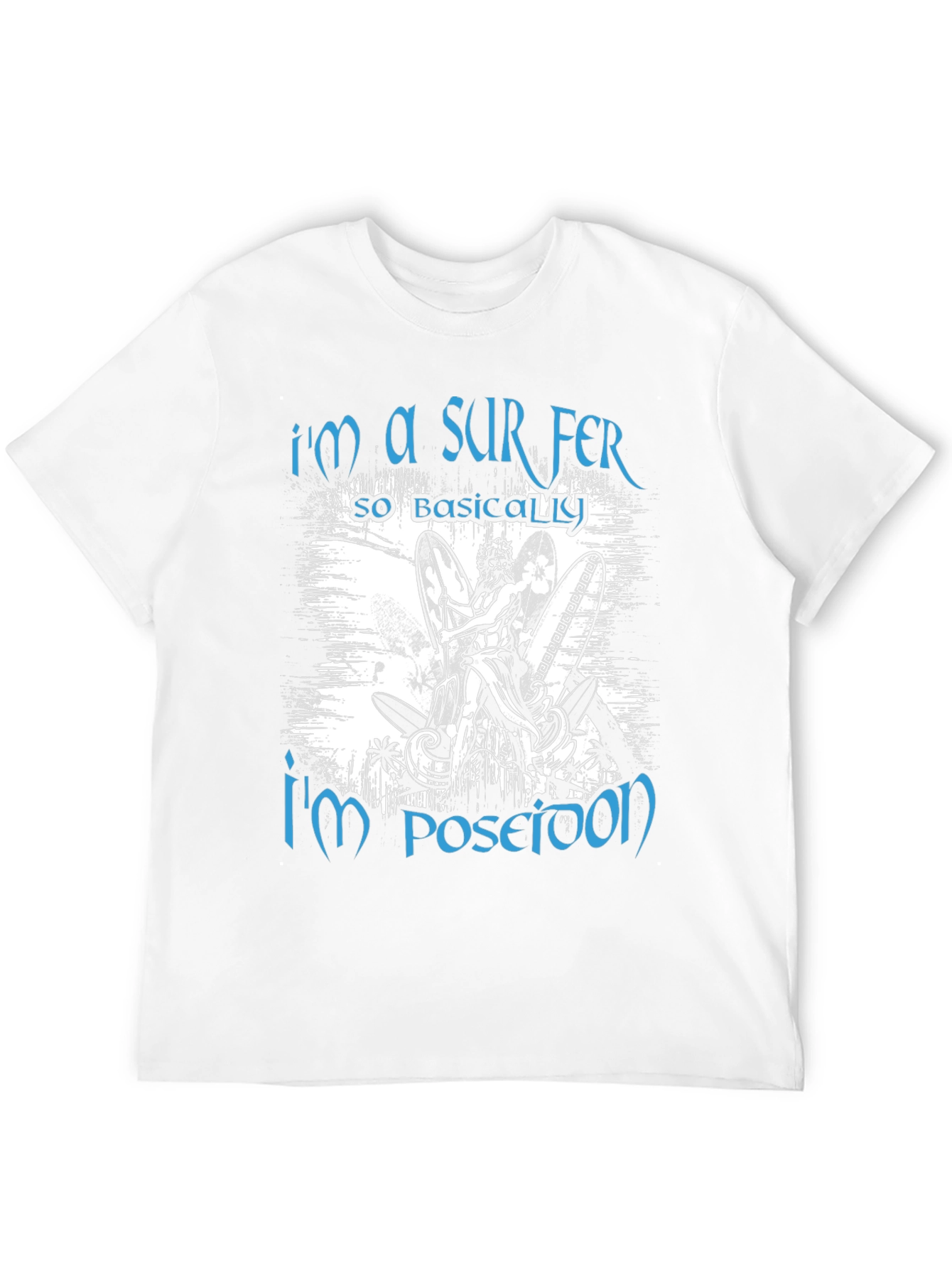 Surfer Poseidon Black Graphic Tee