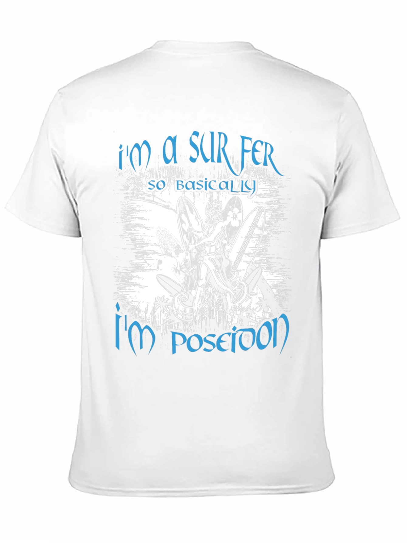 Surfer Poseidon Black Graphic Tee