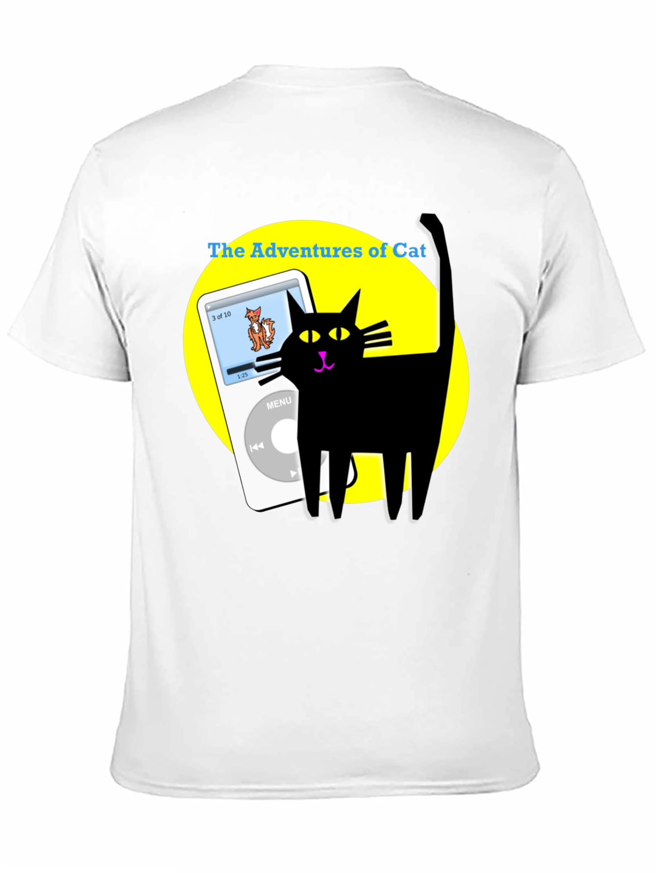 Adventures of Cat T-Shirt - Black Cotton Tee
