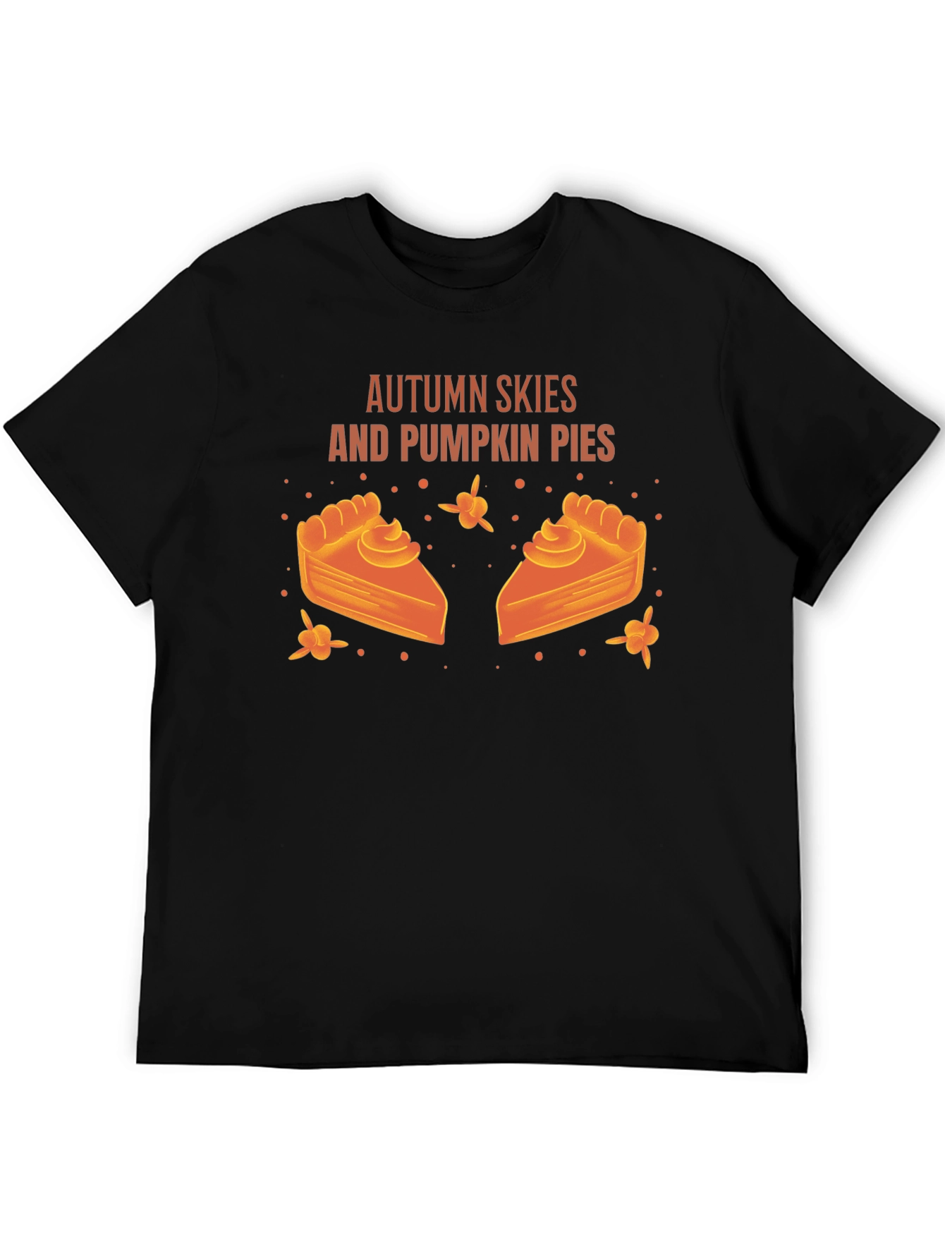 Autumn Skies Pumpkin Pies Black Graphic T-Shirt