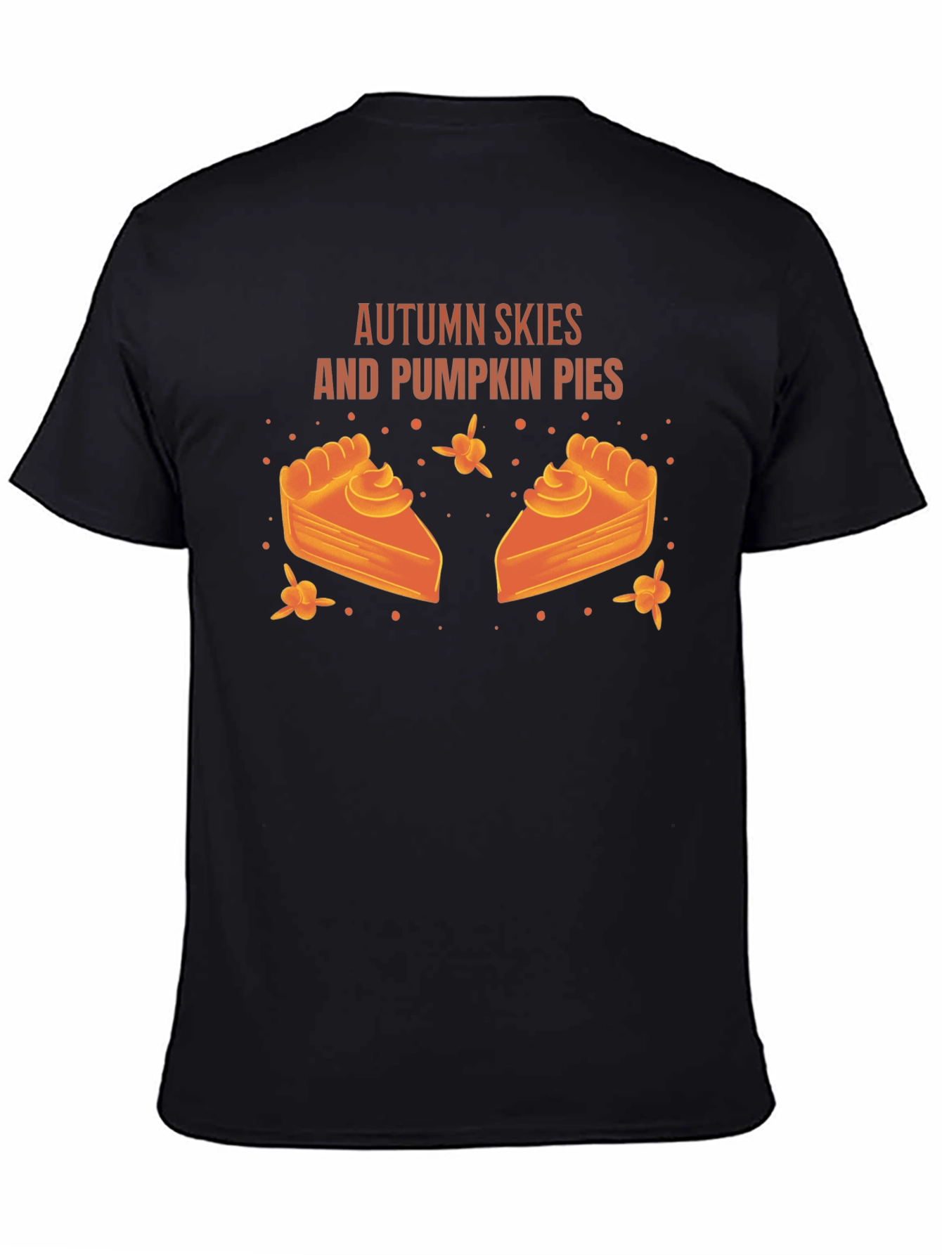 Autumn Skies Pumpkin Pies Black Graphic T-Shirt