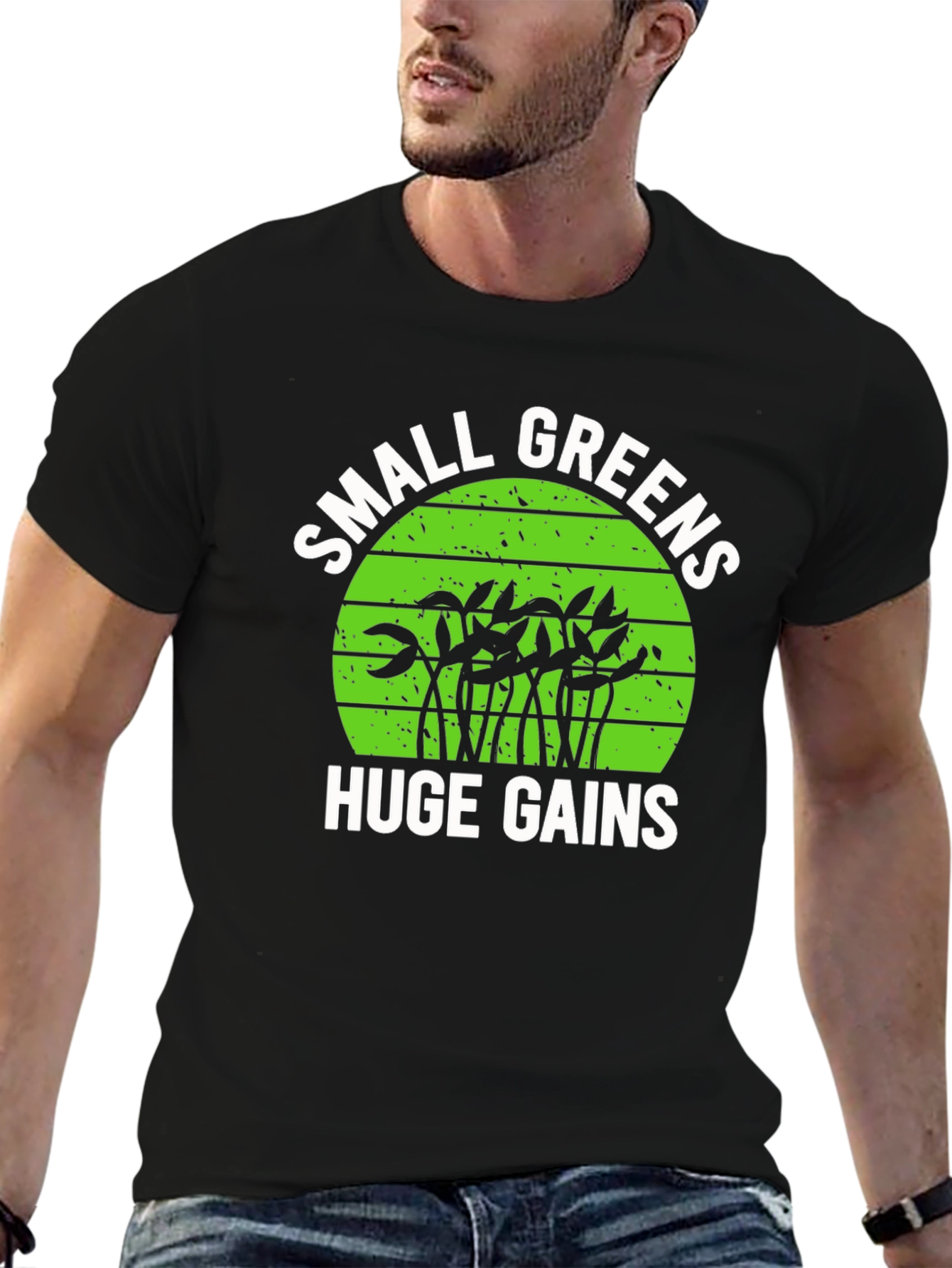 Small Greens Huge Gains Graphic T-Shirt