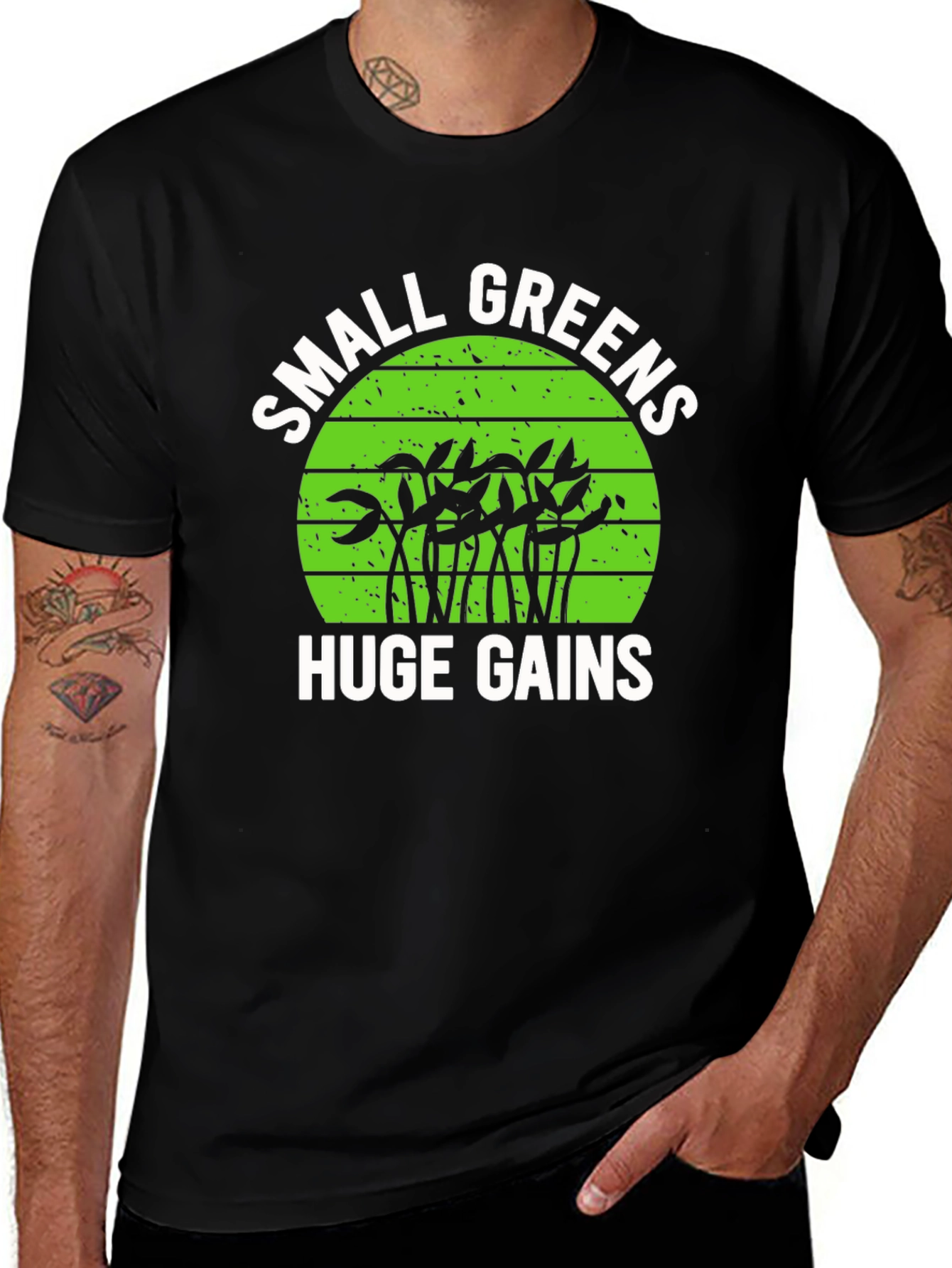 Small Greens Huge Gains Graphic T-Shirt