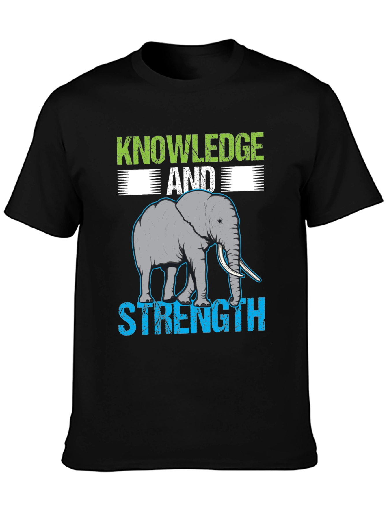 Knowledge & Strength Elephant Graphic T-Shirt
