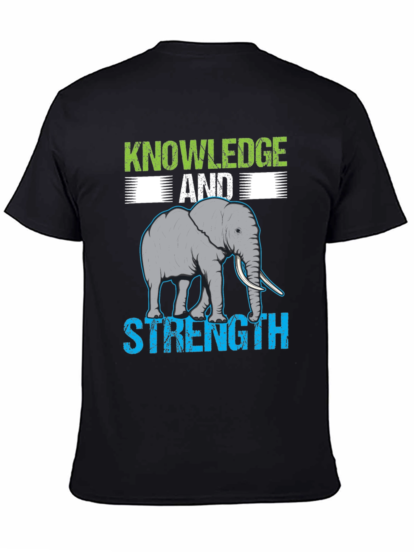 Knowledge & Strength Elephant Graphic T-Shirt