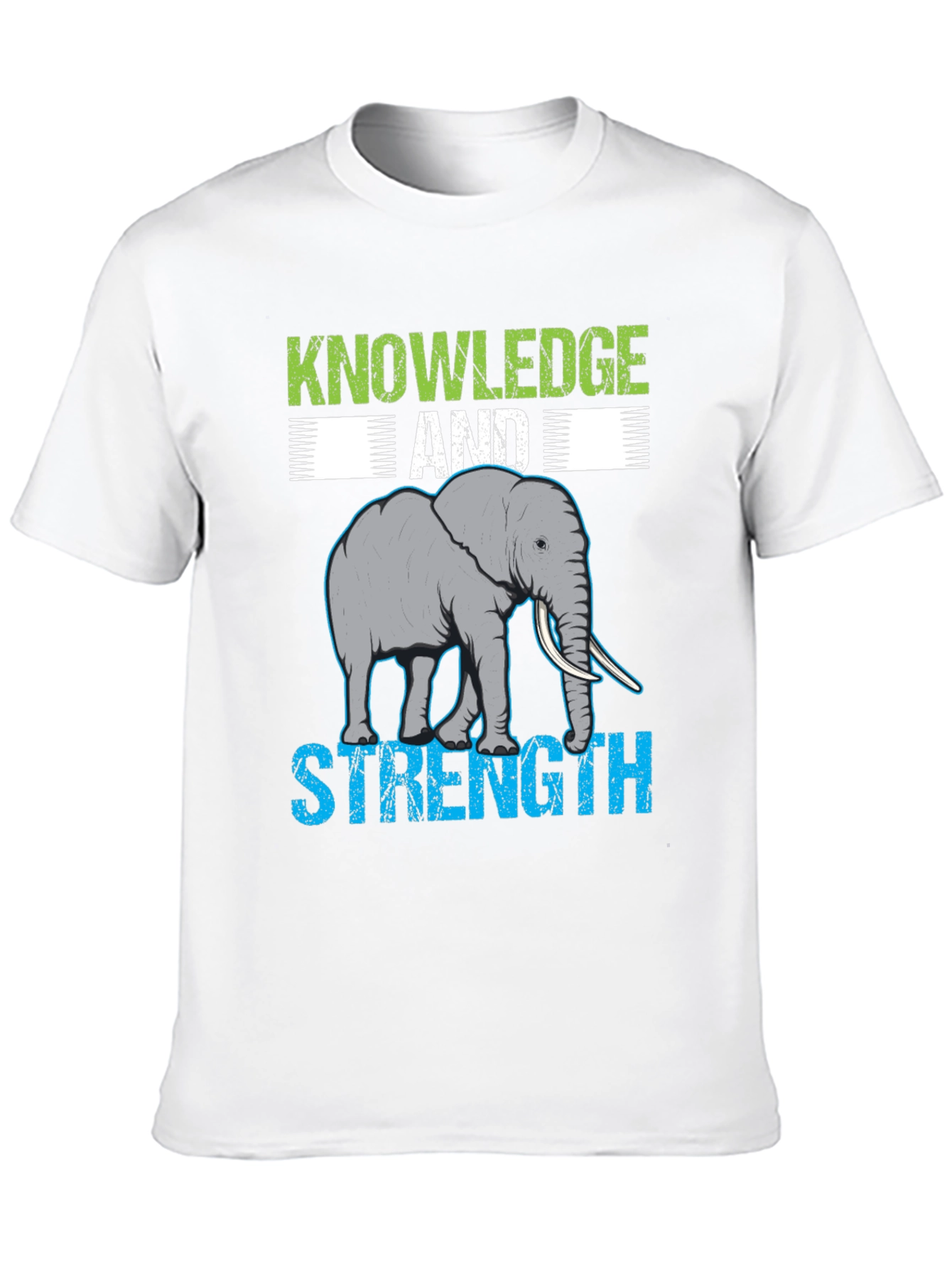 Knowledge & Strength Elephant Graphic T-Shirt